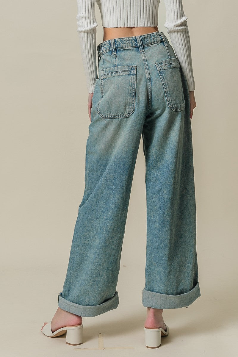 Vintage Washed Patch Jeans