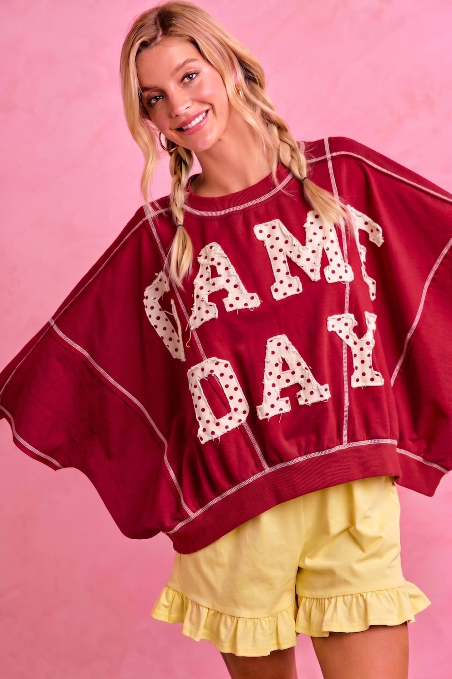 Game Day Polka Dot Patch Top