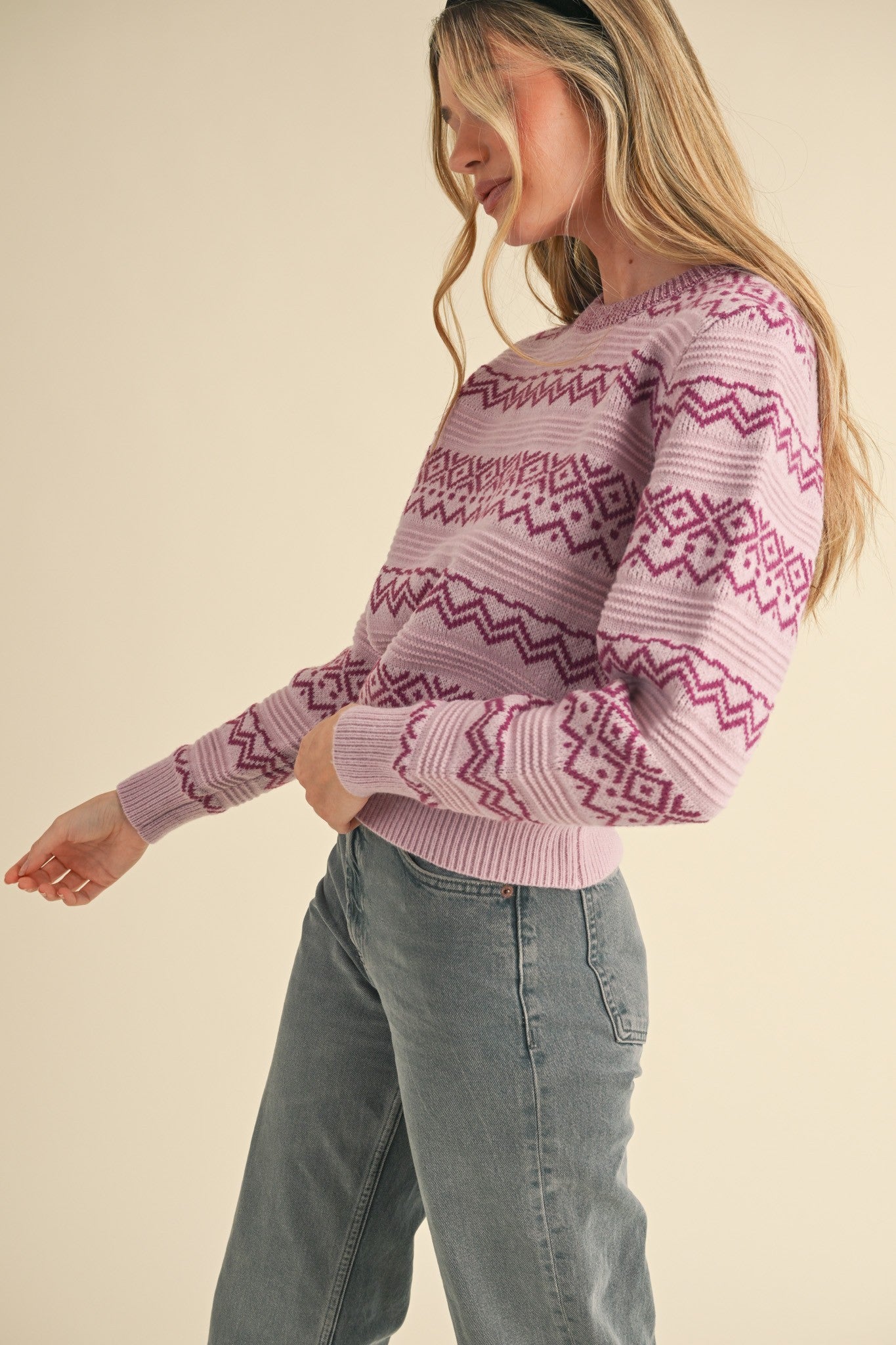 Geometric Striped Sweater