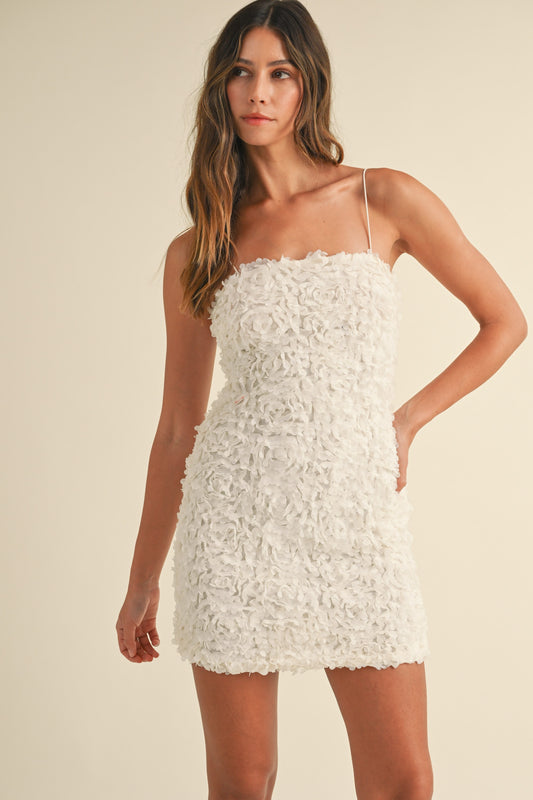 White Bloom Bodycon Dress