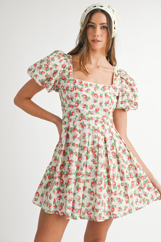 Floral Flutter Mini Dress