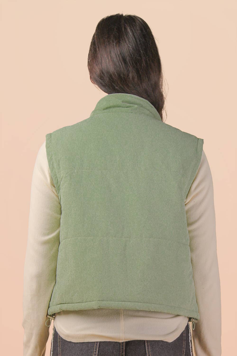 Sage Mock Neck Puffer Vest