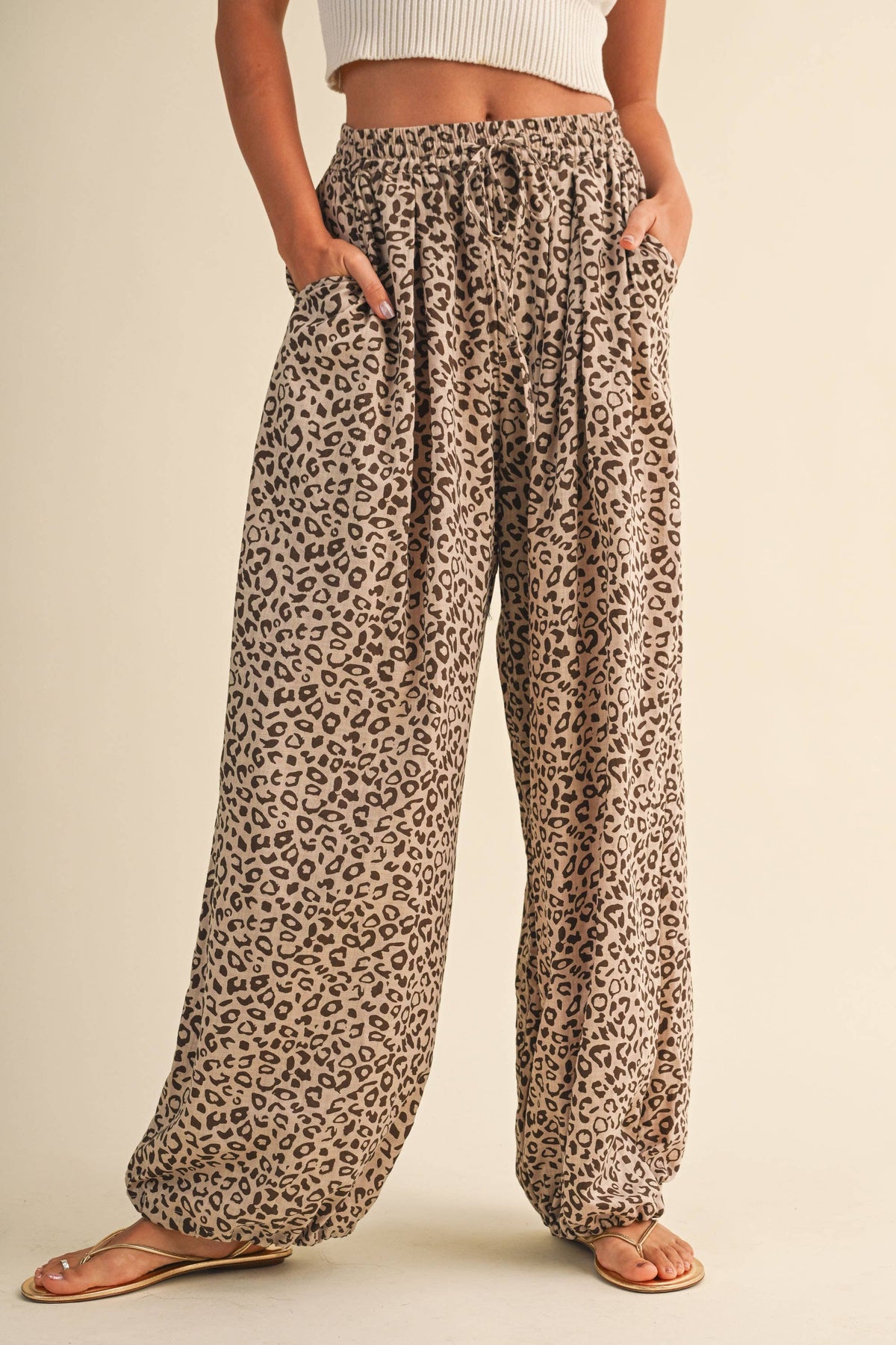 Leopard Gauze Balloon Pants