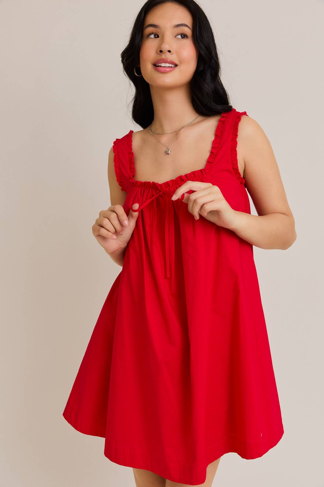 Red Ruffled Mini Dress – Classic Charm Boutique