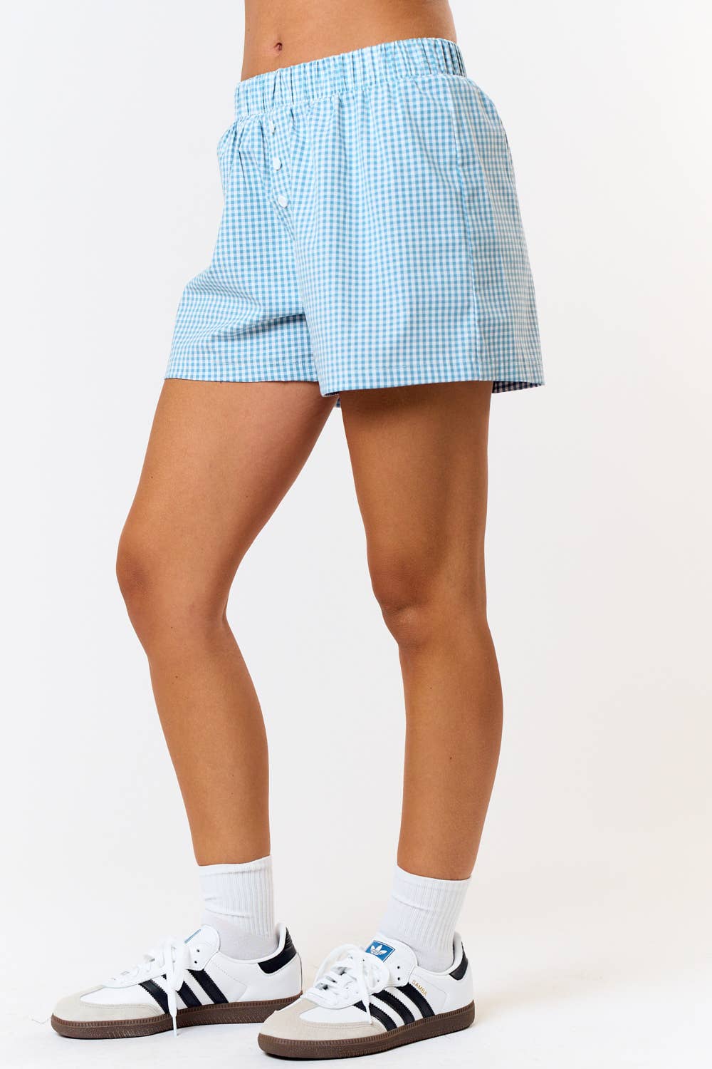 Blue Gingham Boxer Shorts