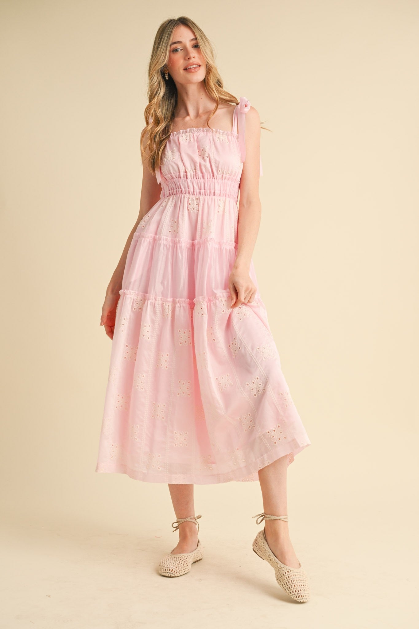 Stay Sweet Pink Midi Dress