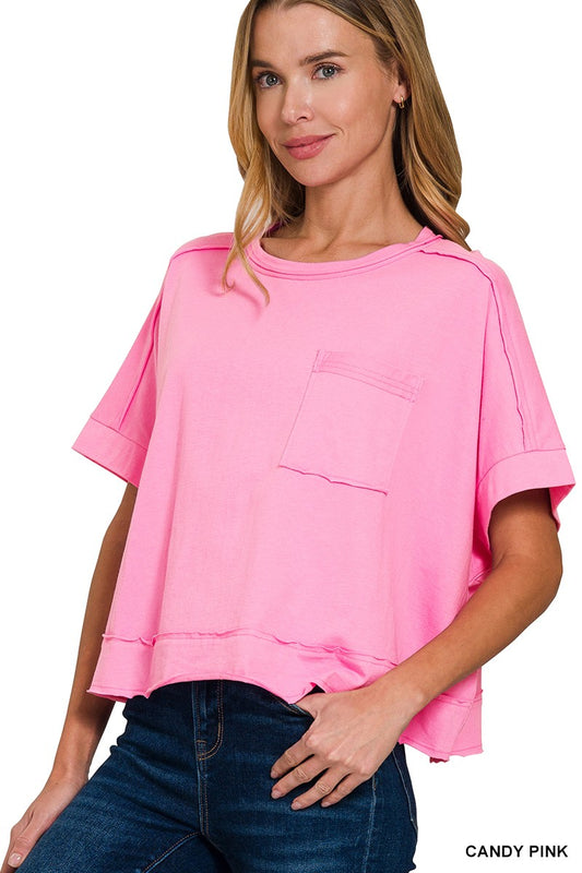 Candy Pink Pocket Top