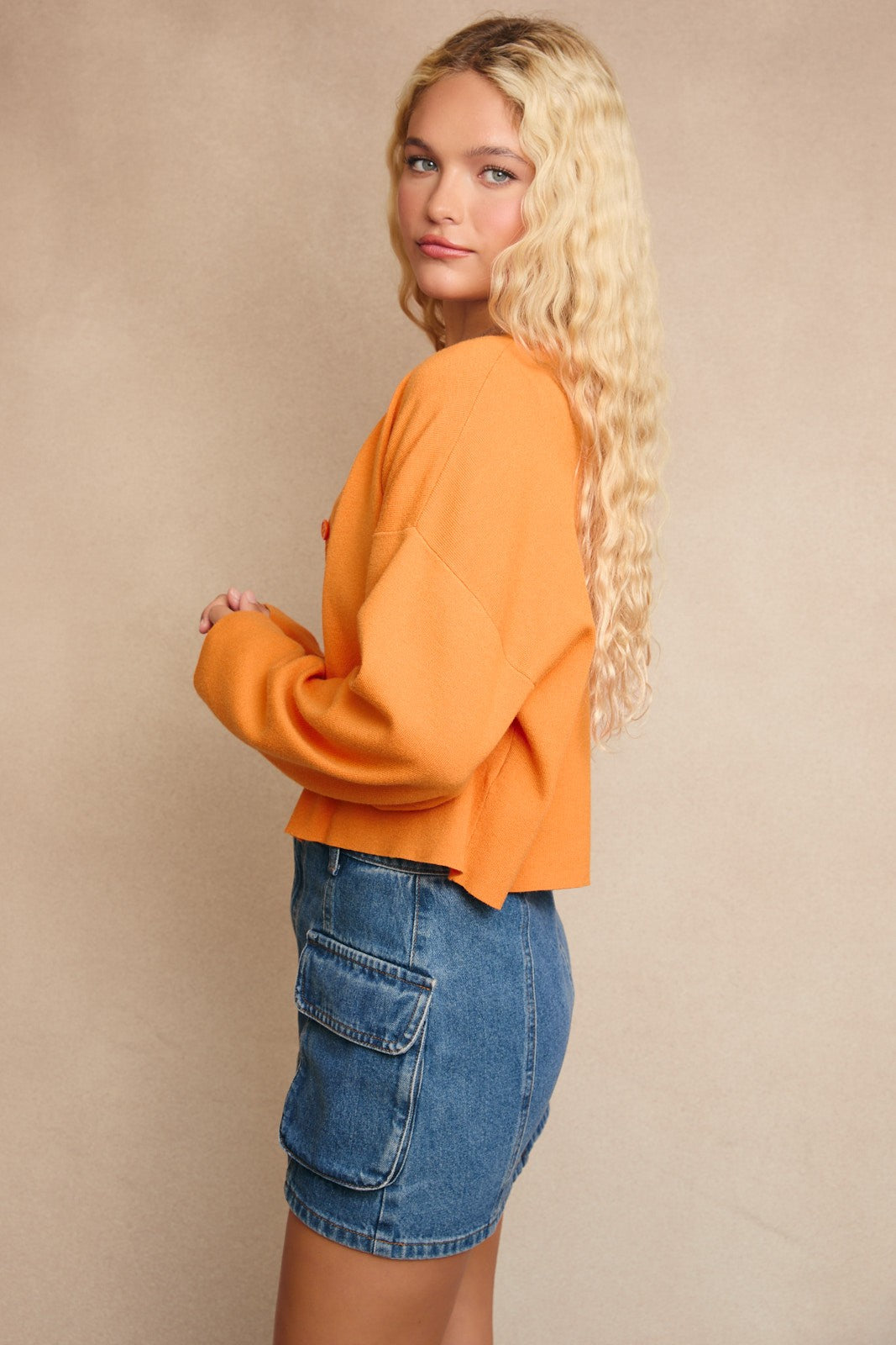 Tangerine Knit Cardigan