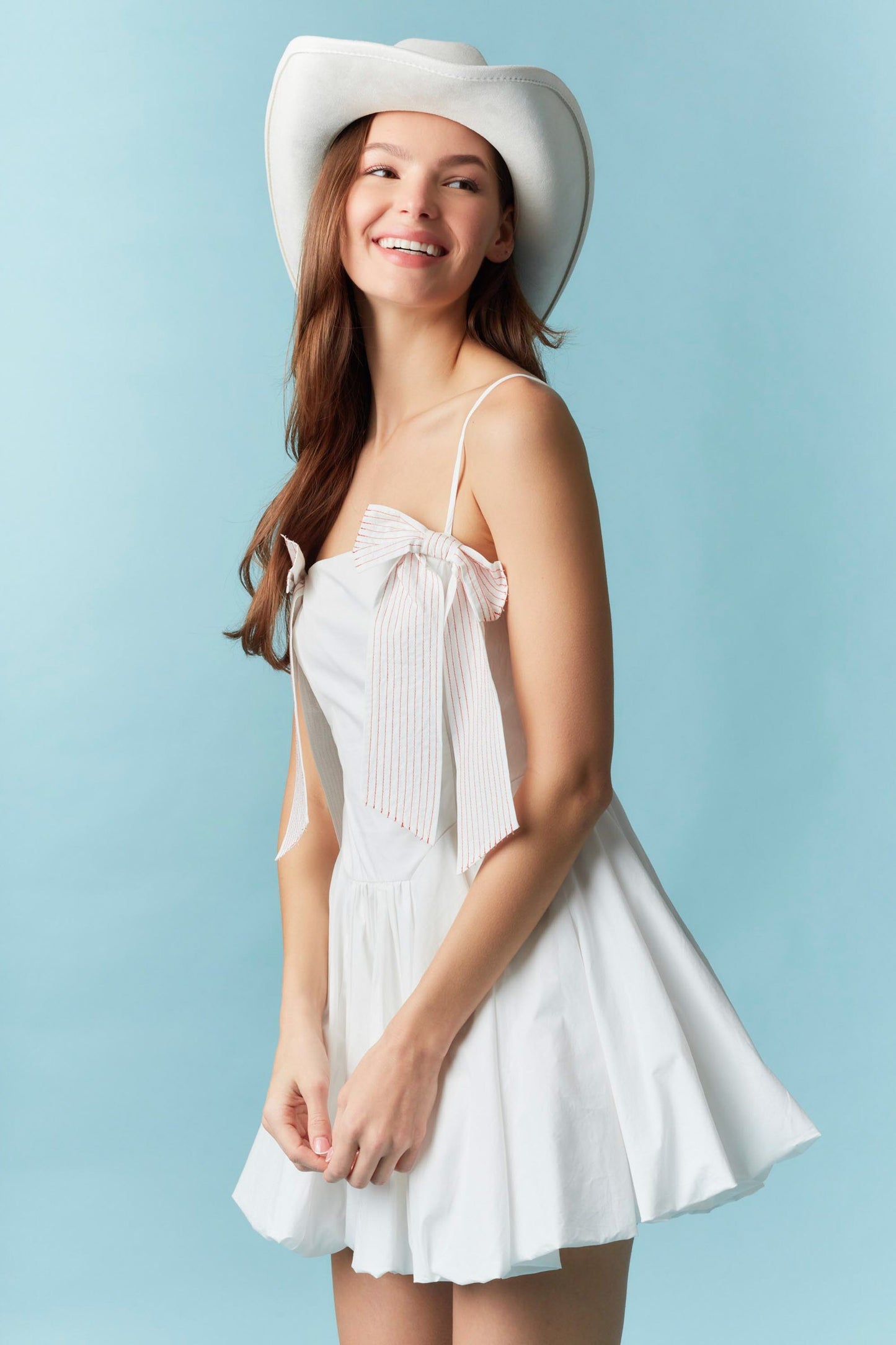 White Bow Bubble Dress