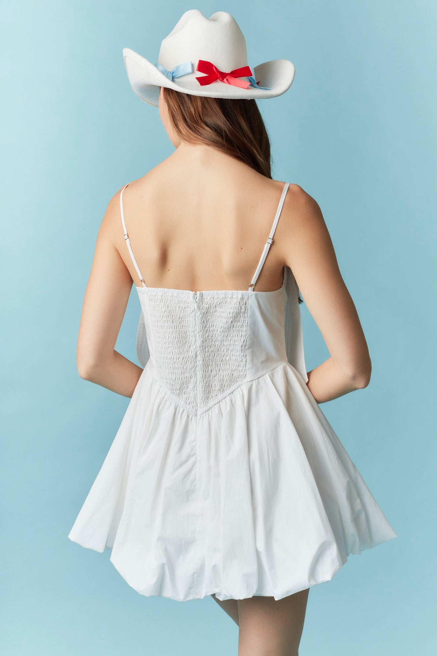 White Bow Bubble Dress