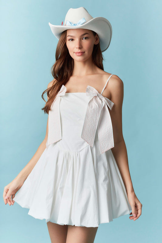 White Bow Bubble Dress