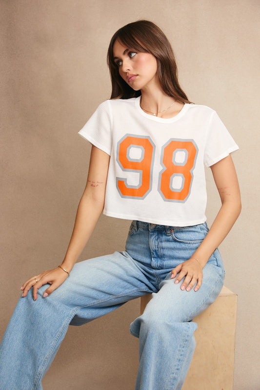 Orange Jersey Baby Tee