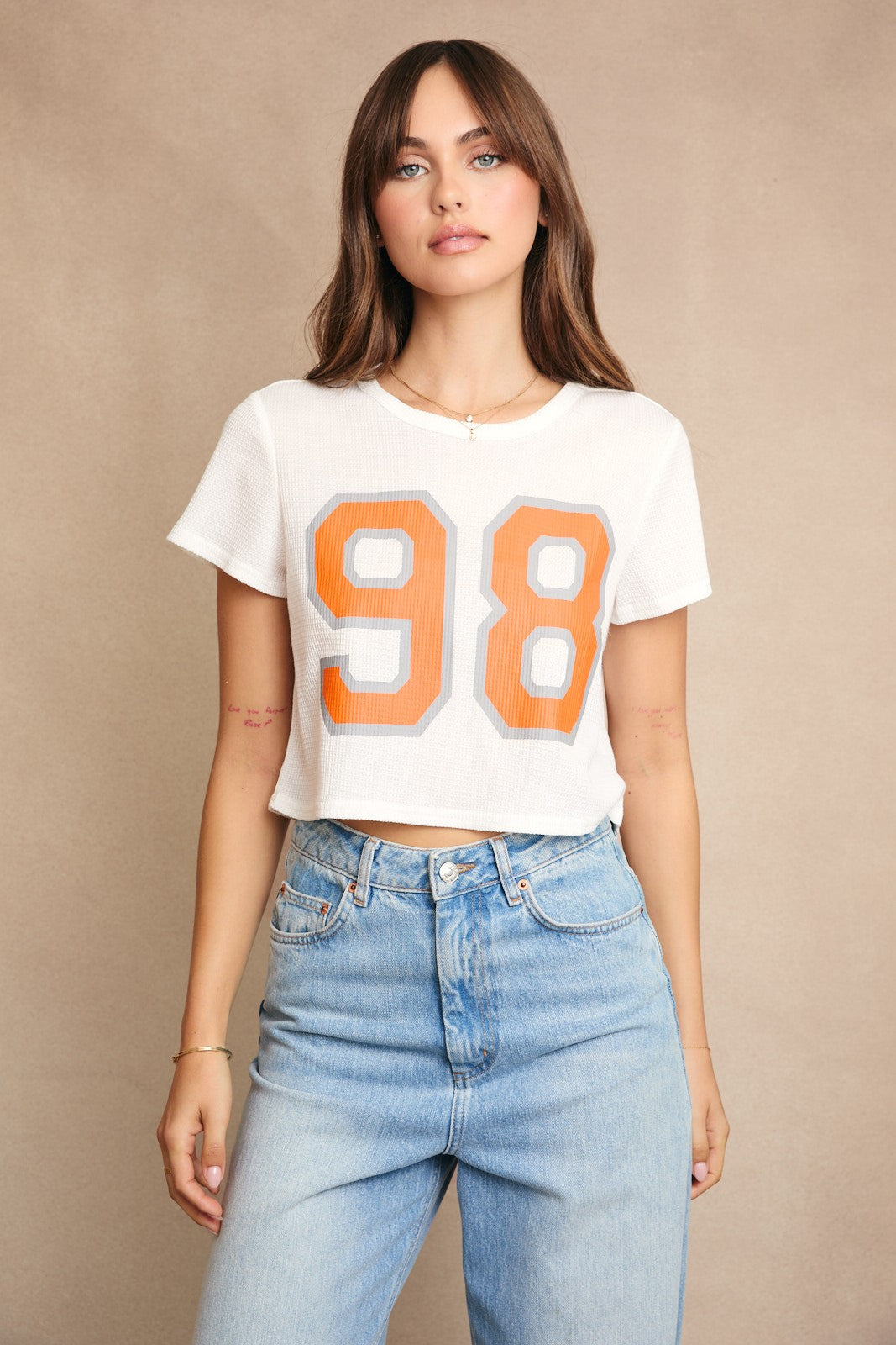 Orange Jersey Baby Tee