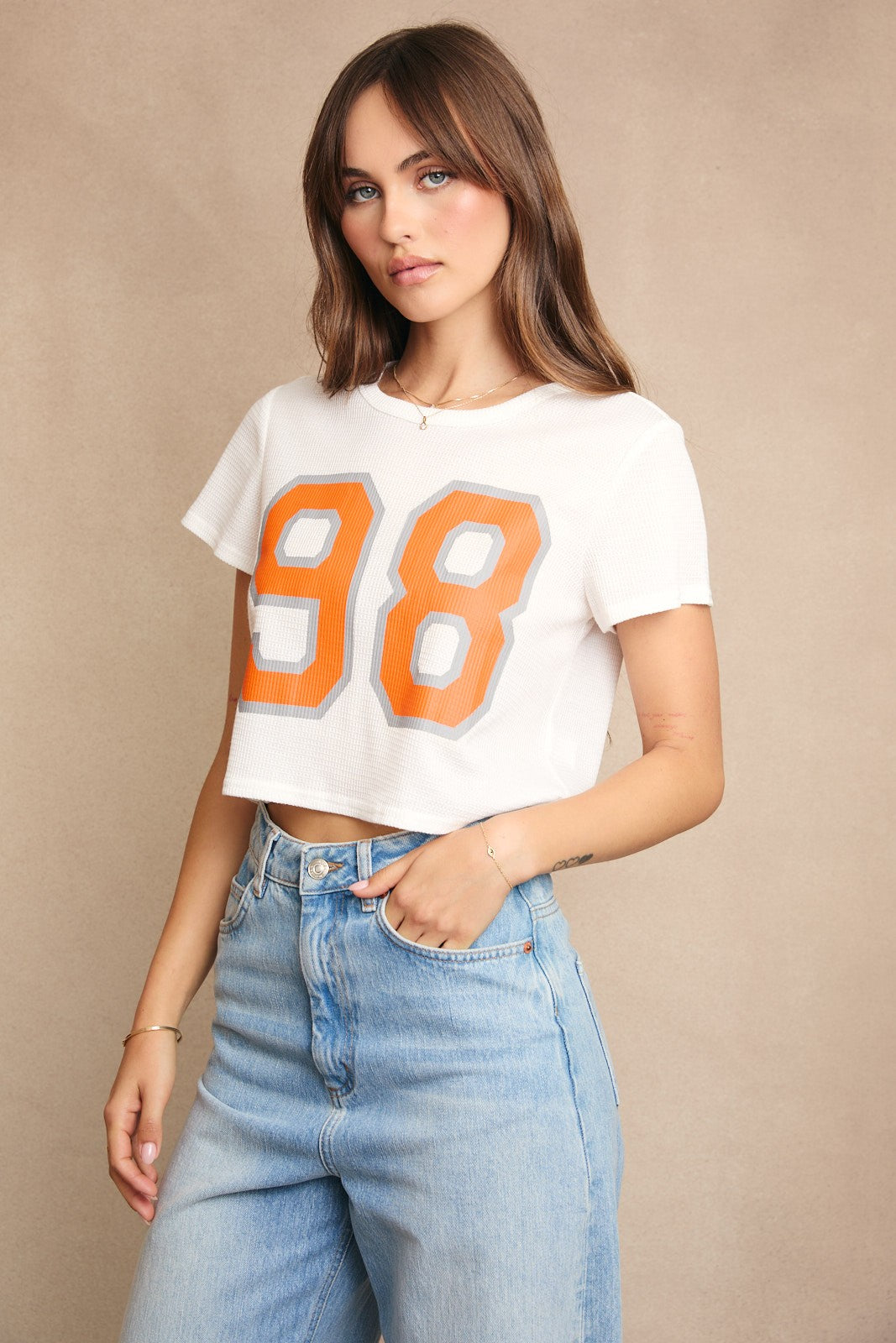 Orange Jersey Baby Tee