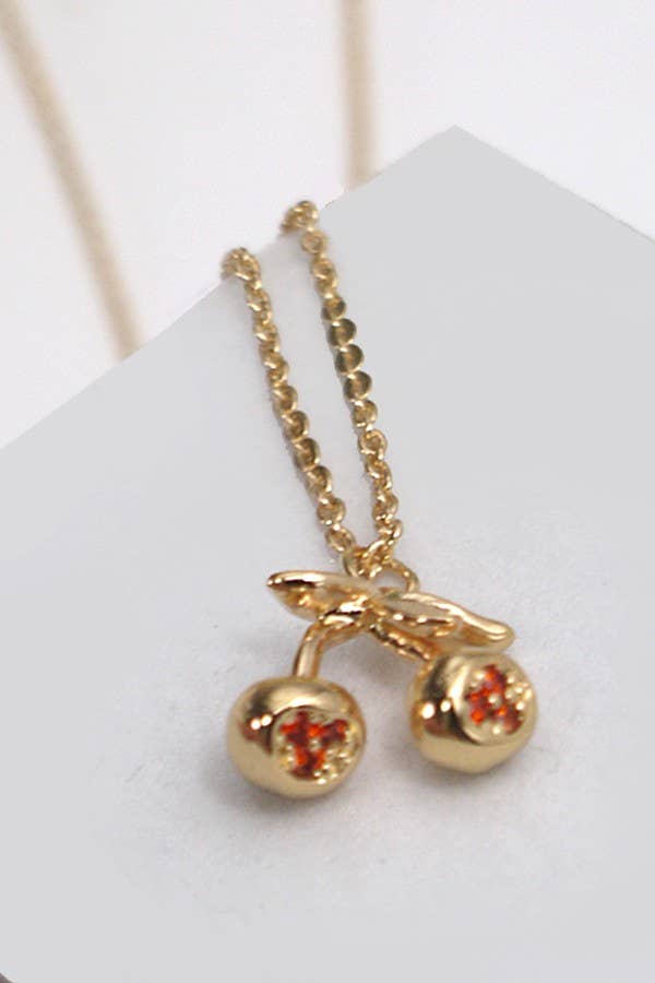 Mini Cherry Charm Necklace