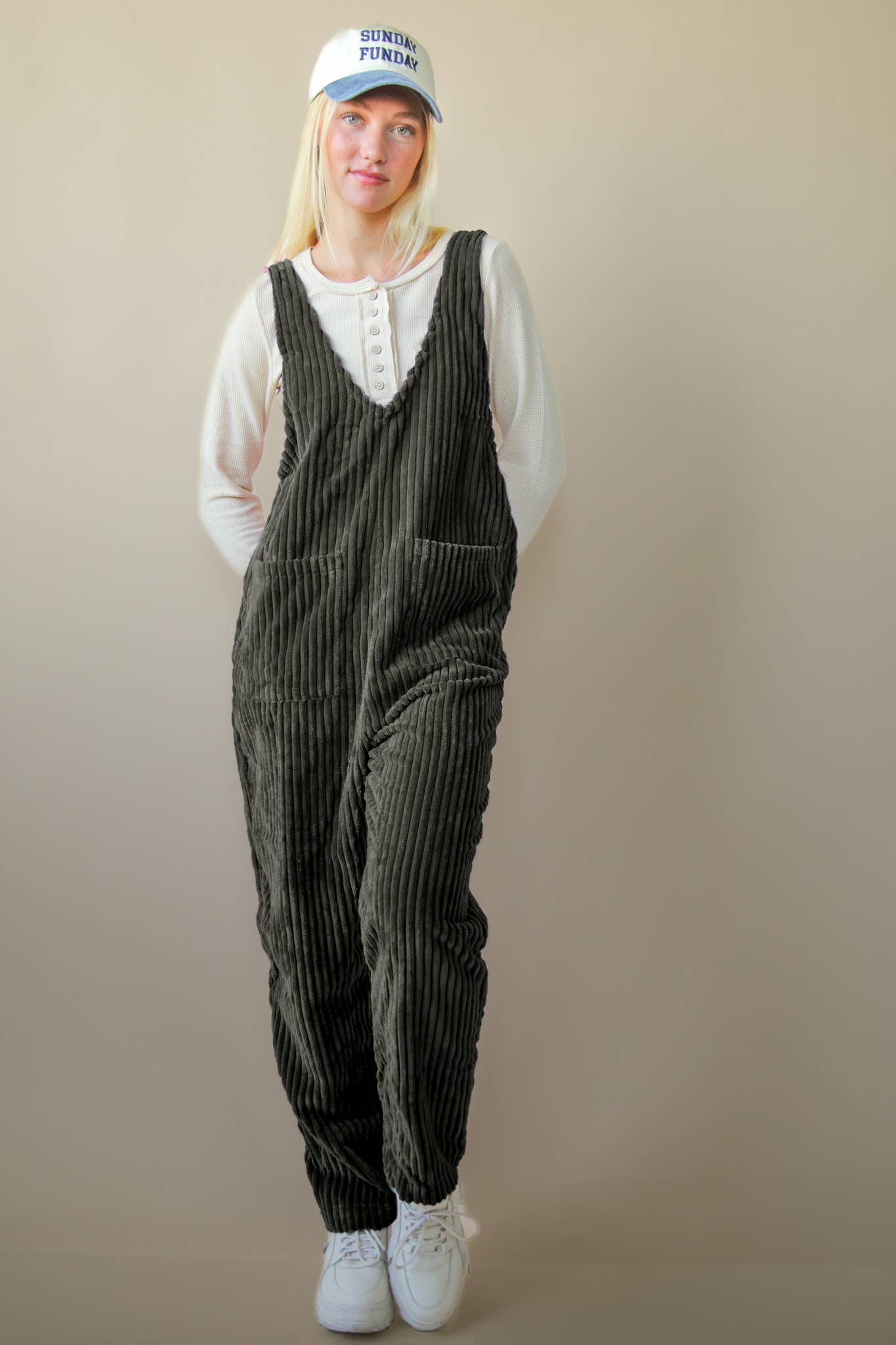 Brick Corduroy Jumpsuit