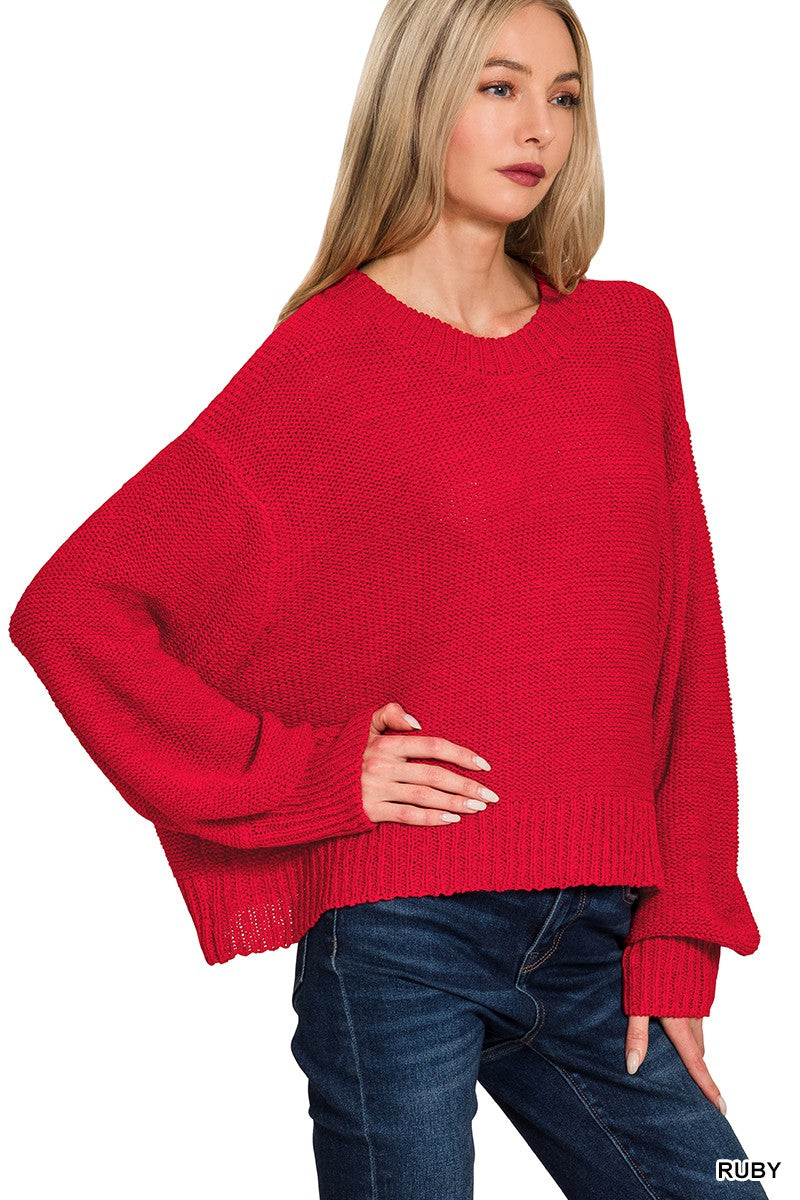 Ruby Balloon Sleeve Sweater