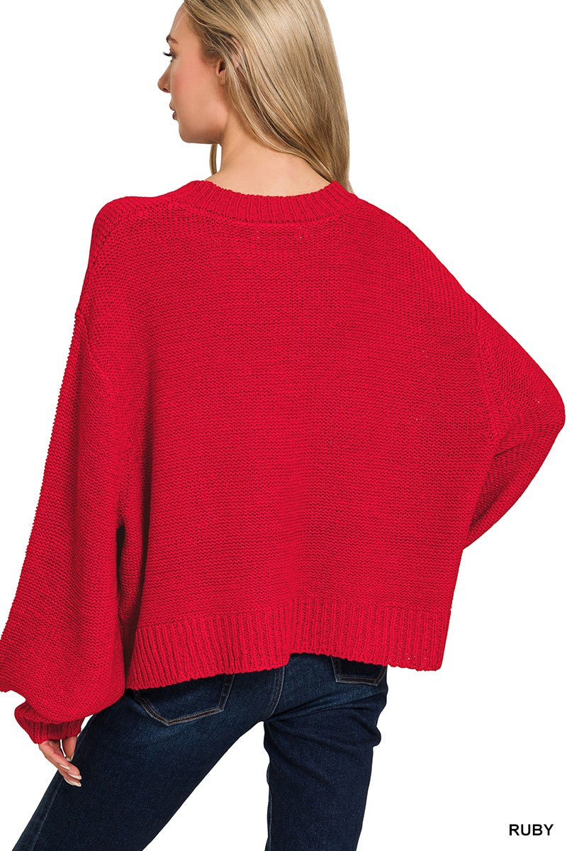 Ruby Balloon Sleeve Sweater