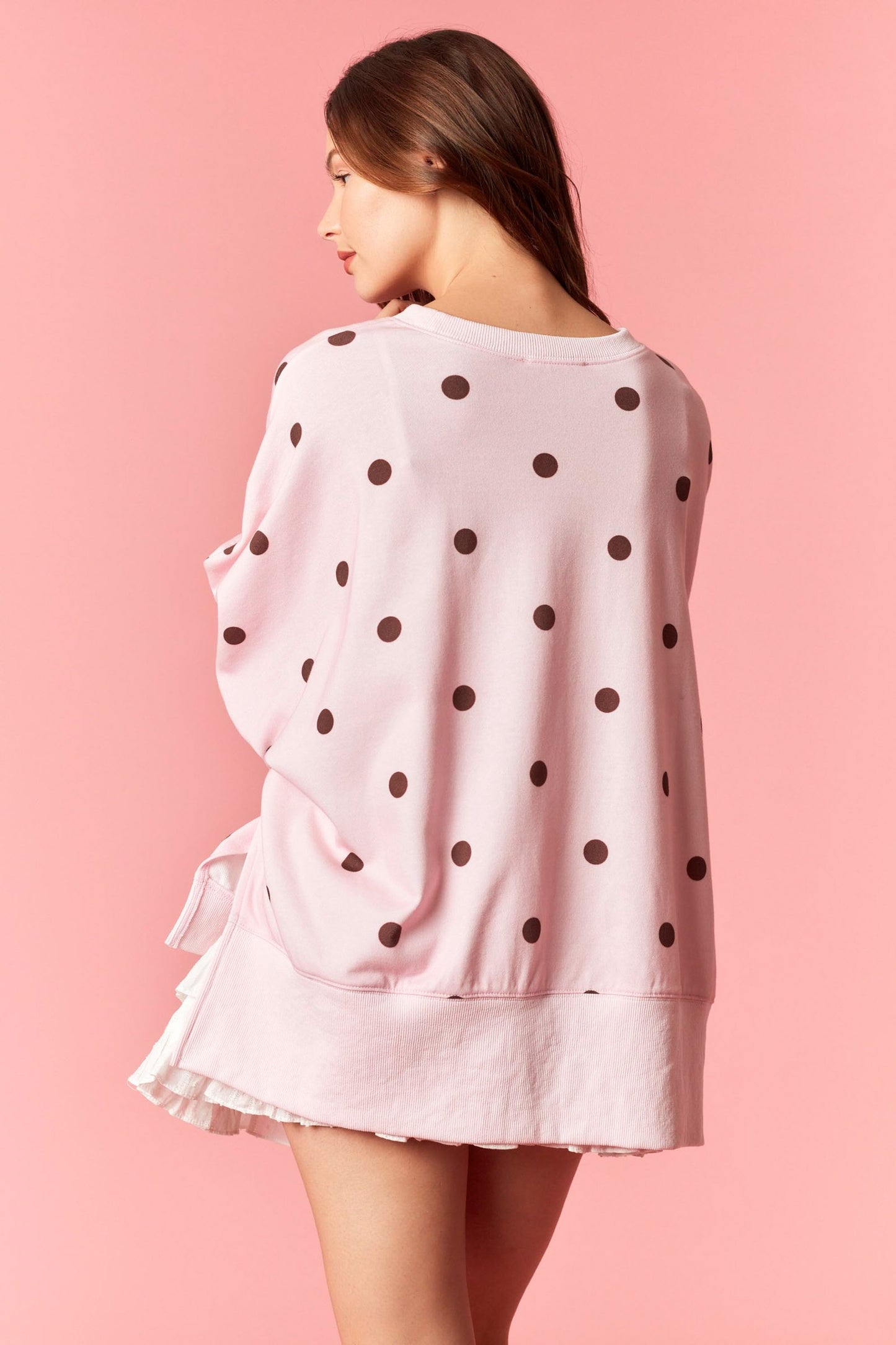Polka Dot Oversized Sweatshirt