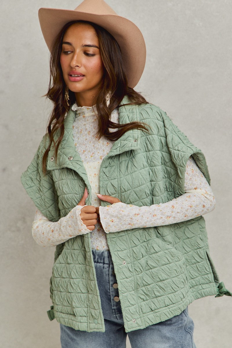Mint Green Quilted Vest