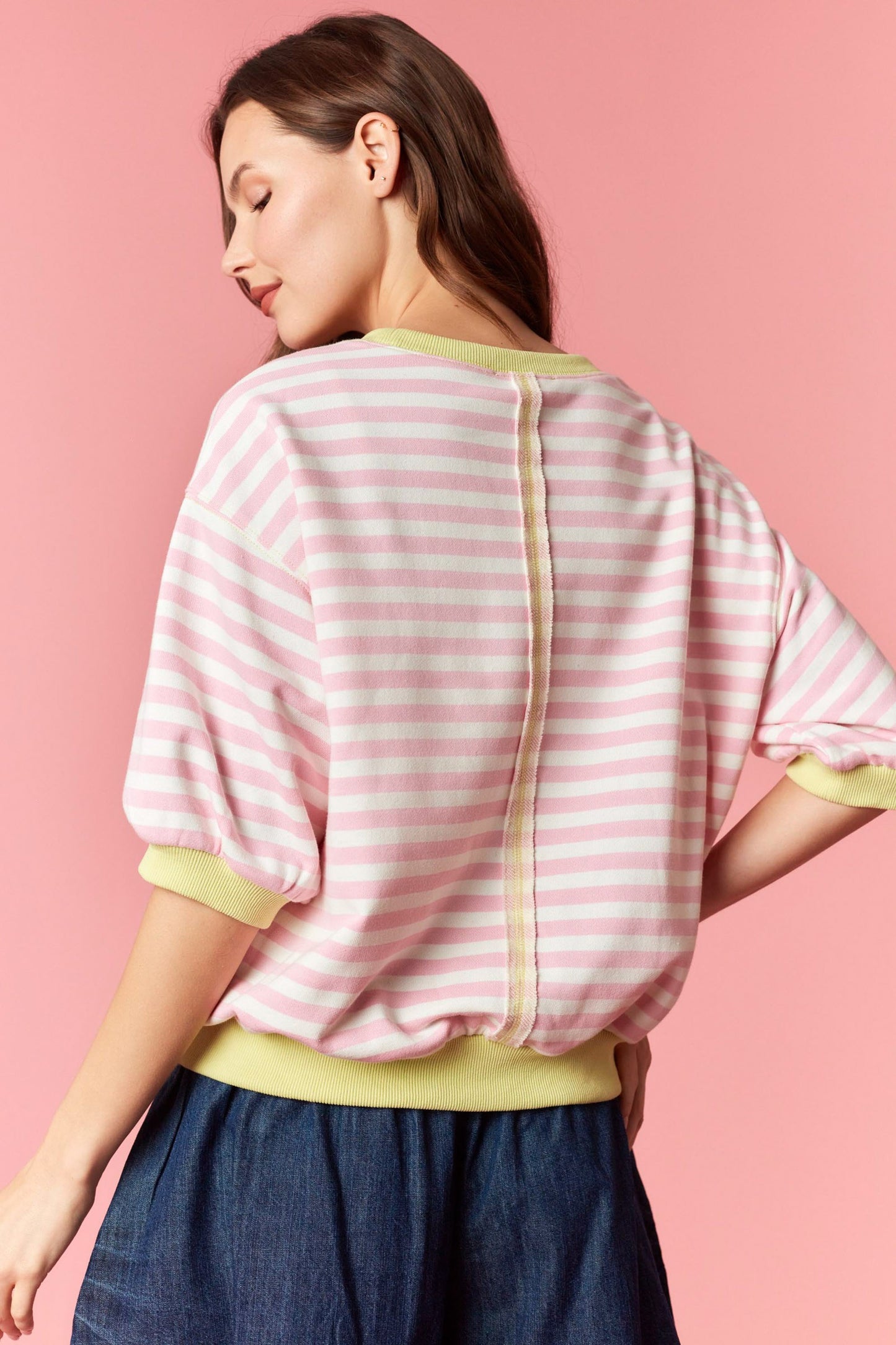 Pink Lemon Stripe Top