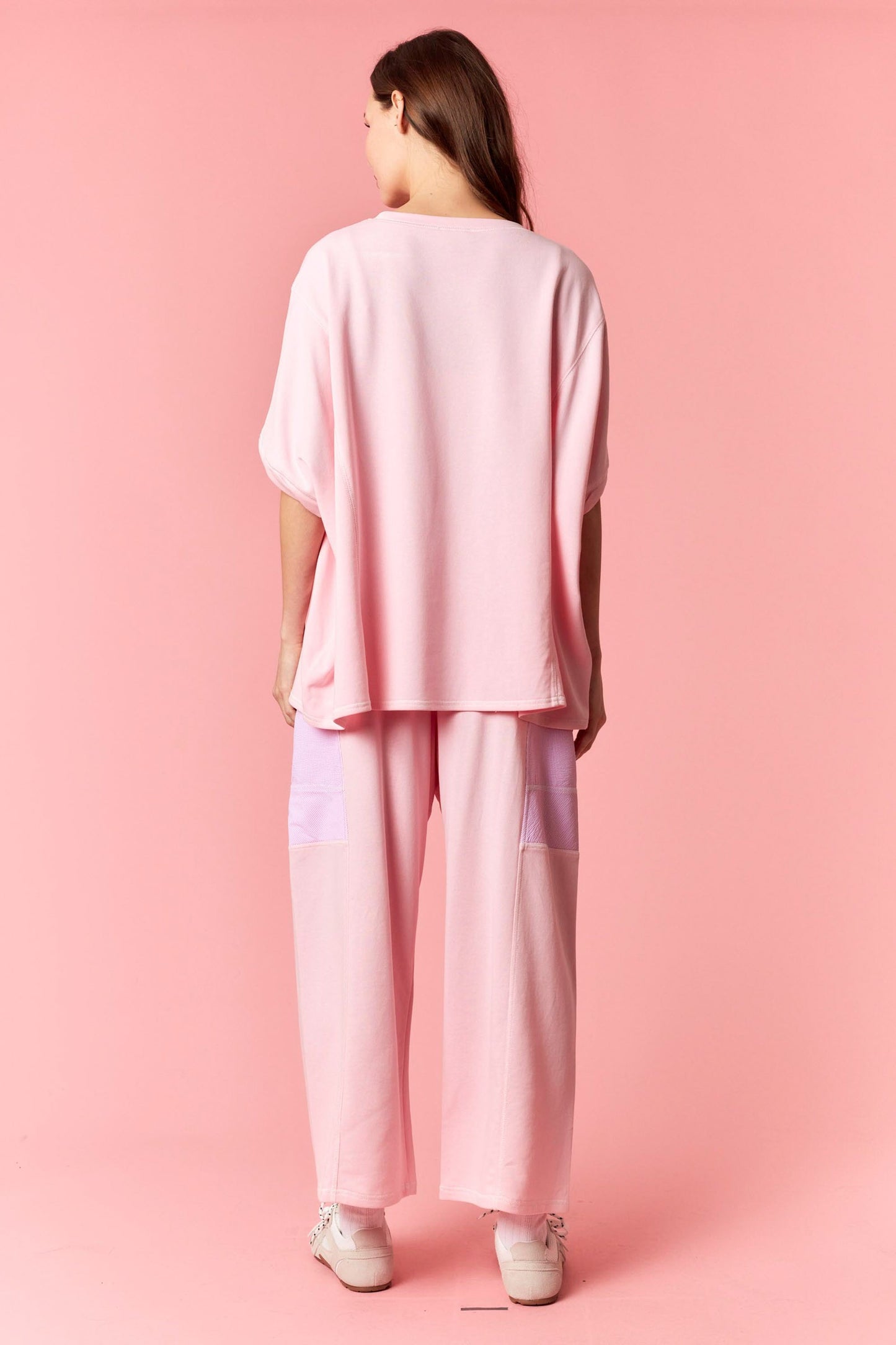 Reverse Stitch Detail Pants - PINK