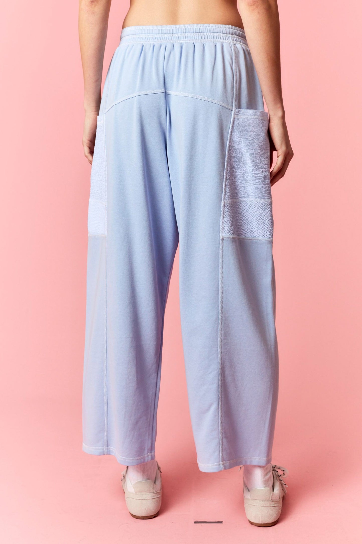Reverse Stitch Detail Pants - BLUE