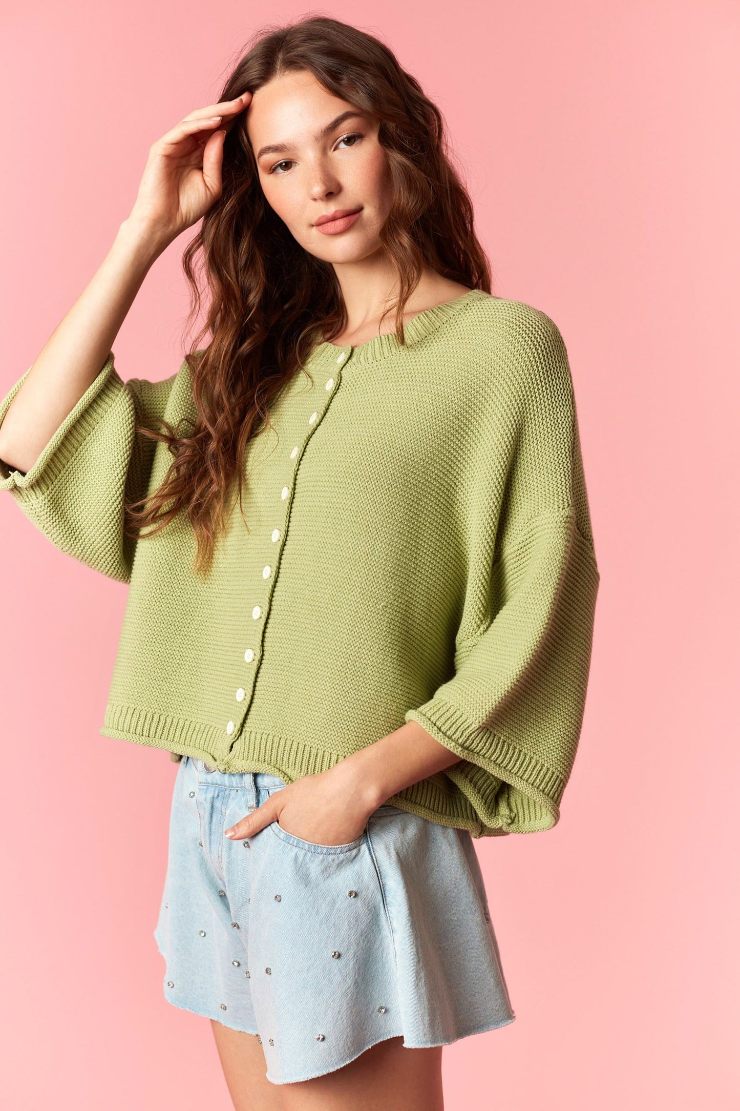 Kiwi Half Sleeve Cardigan