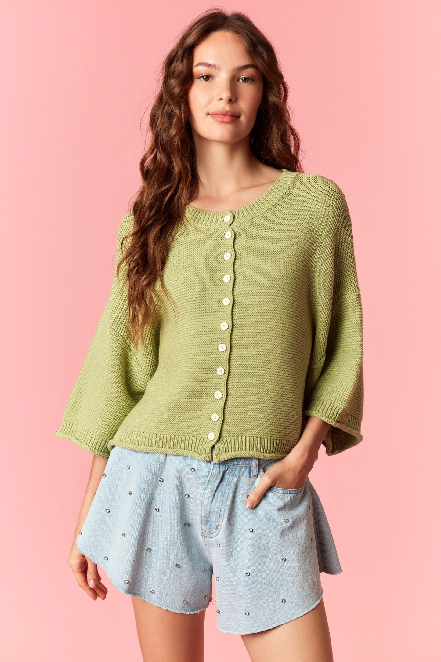 Kiwi Half Sleeve Cardigan