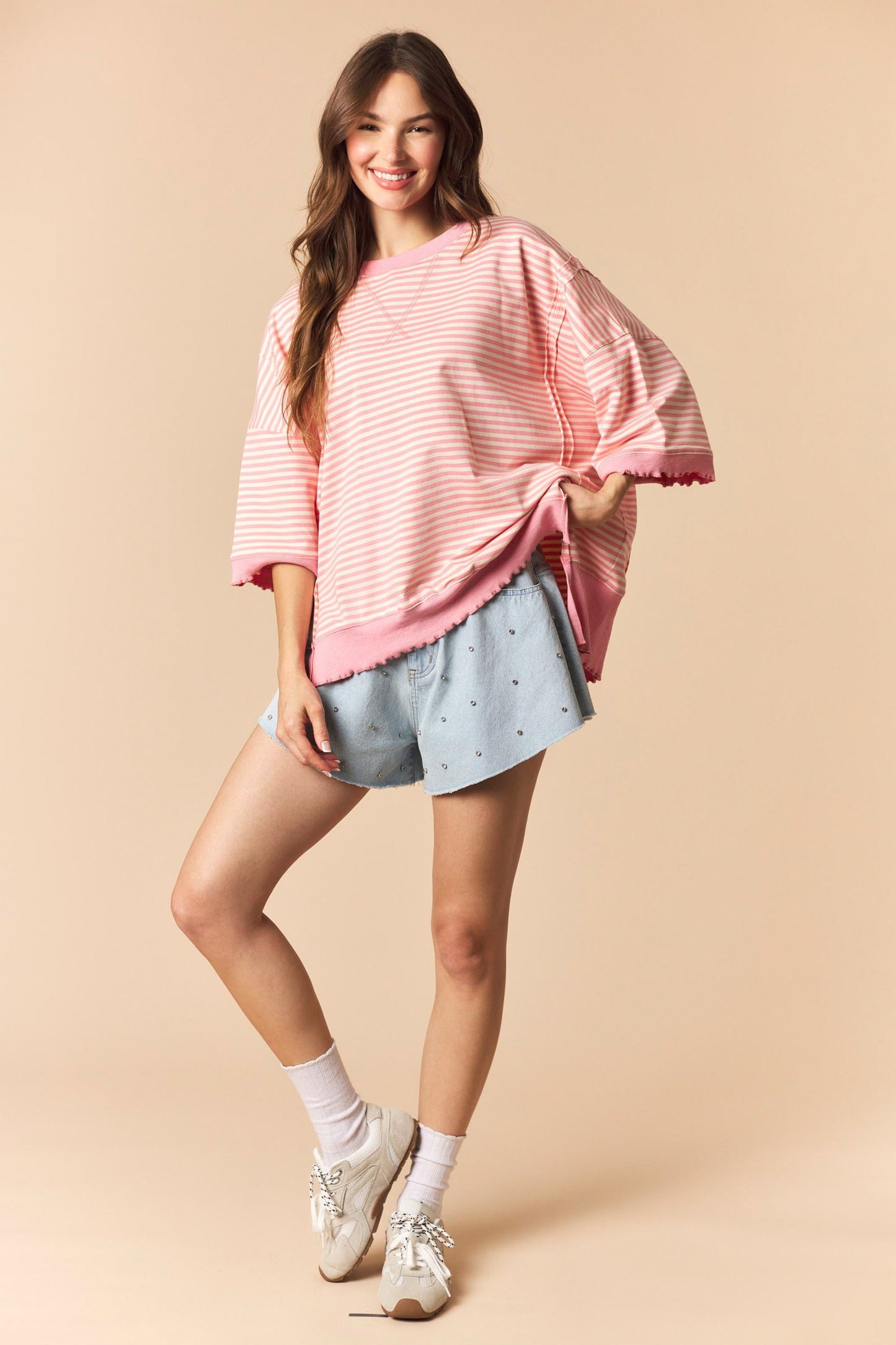 Light Pink Lettuce Edge Top