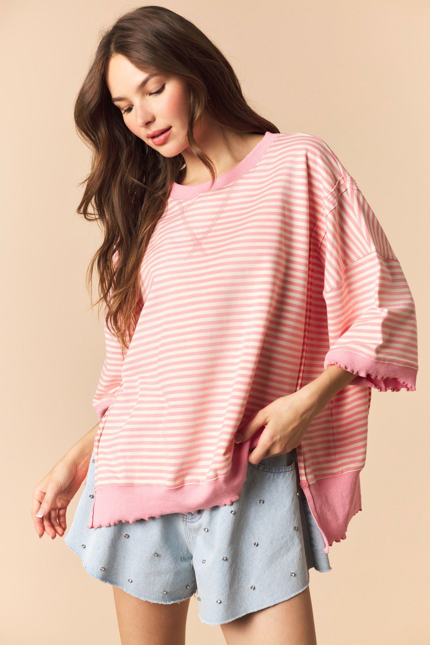 Light Pink Lettuce Edge Top