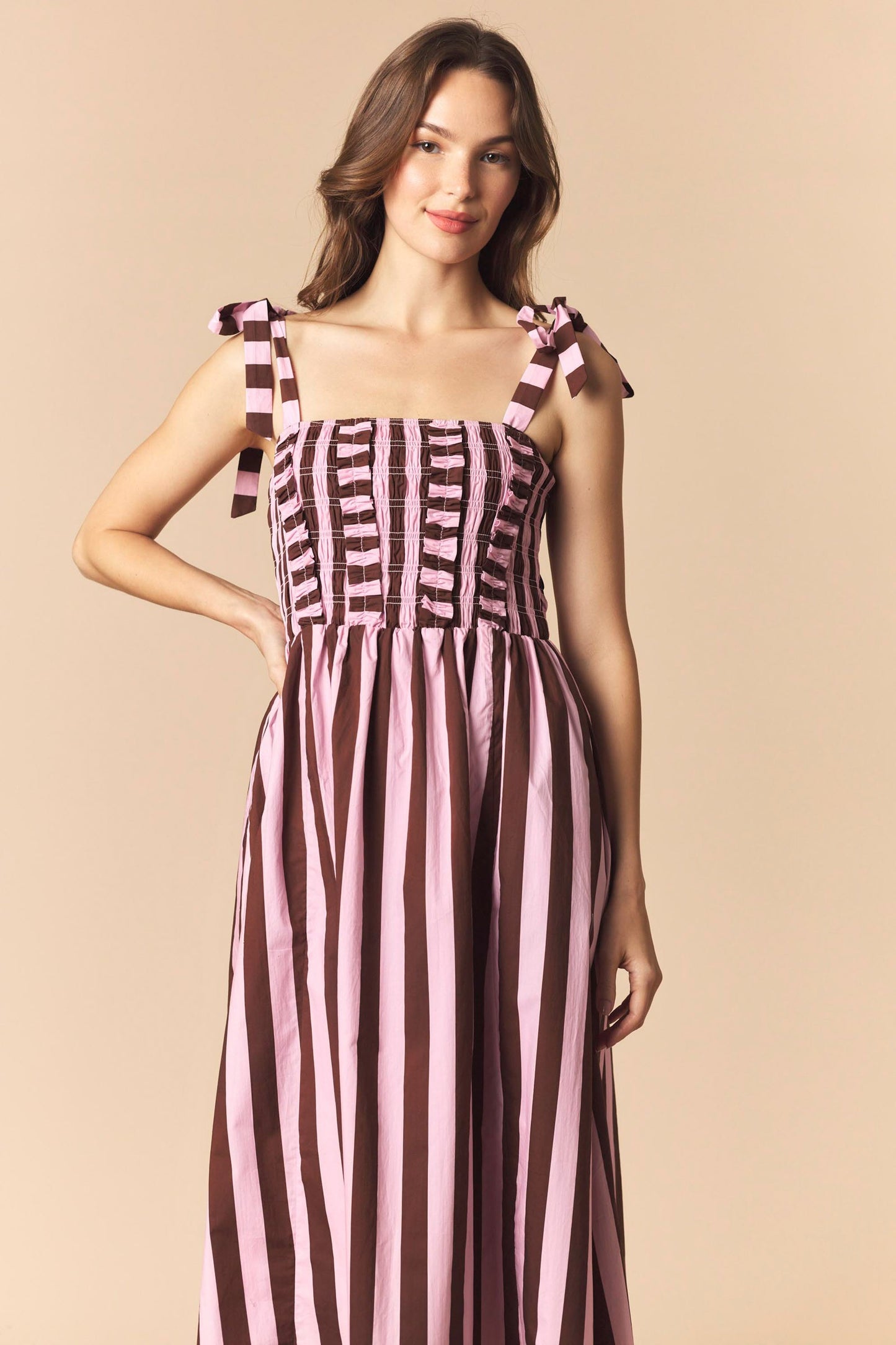 Sassy Striped Midi Dress