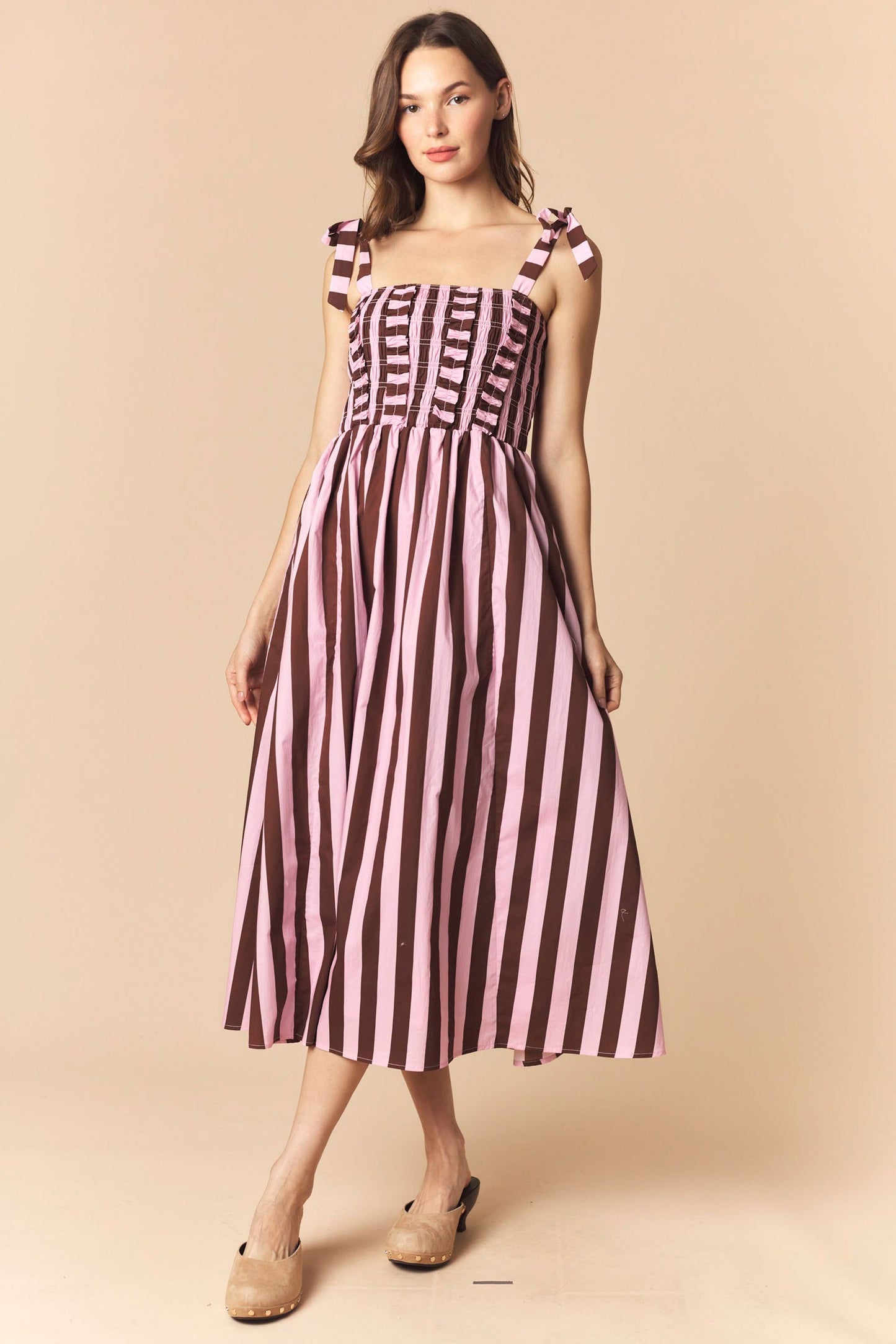 Sassy Striped Midi Dress
