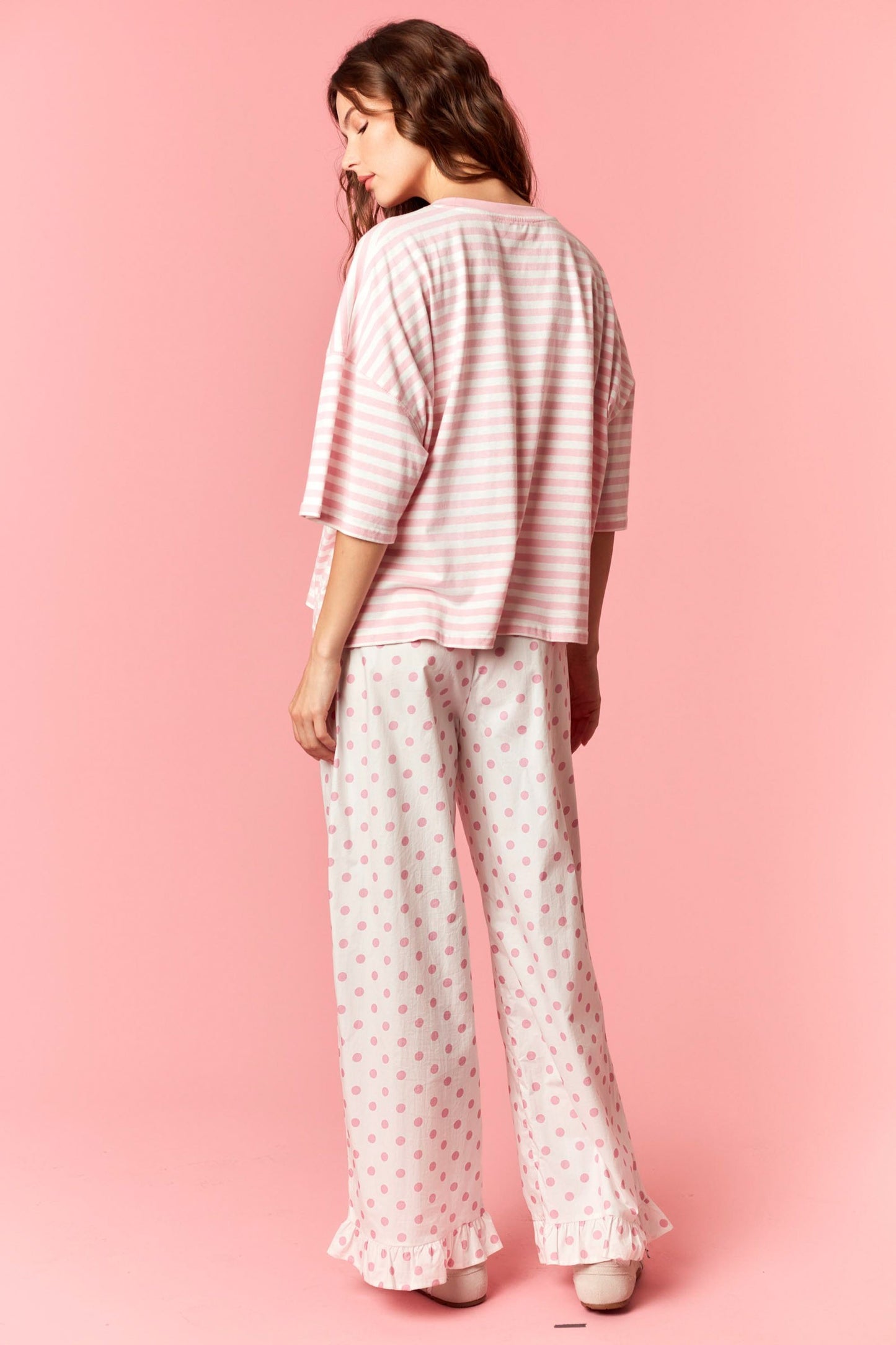 Blush Striped Oversized Tee