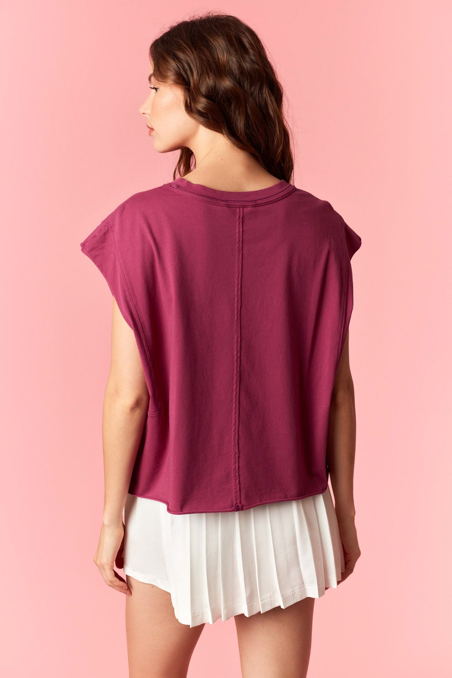 Burgundy Sleeveless Crop Top