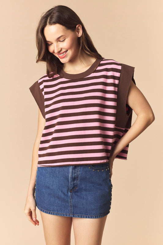 Sweetheart Stripe Sleeveless Top