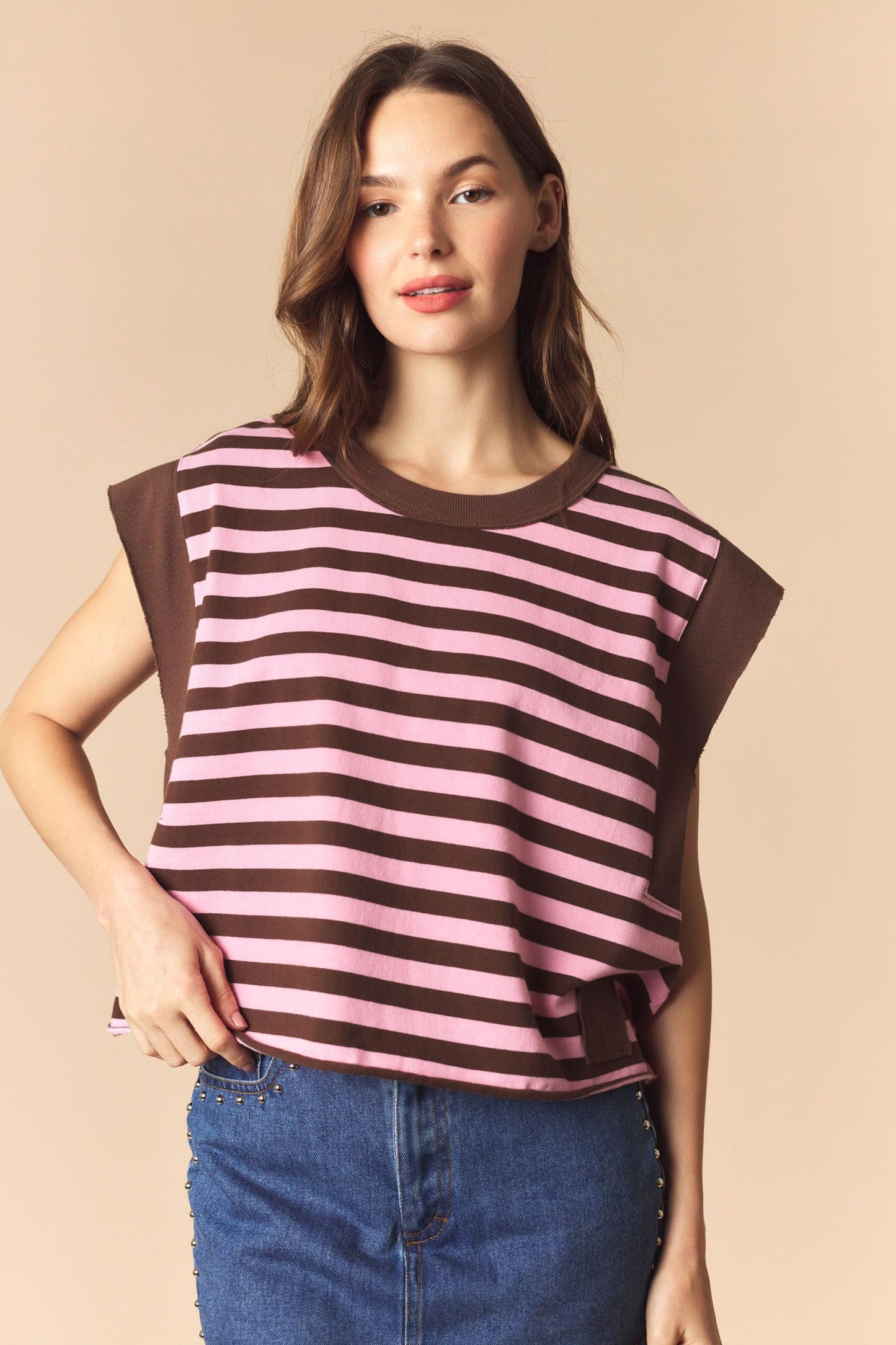 Sweetheart Stripe Sleeveless Top