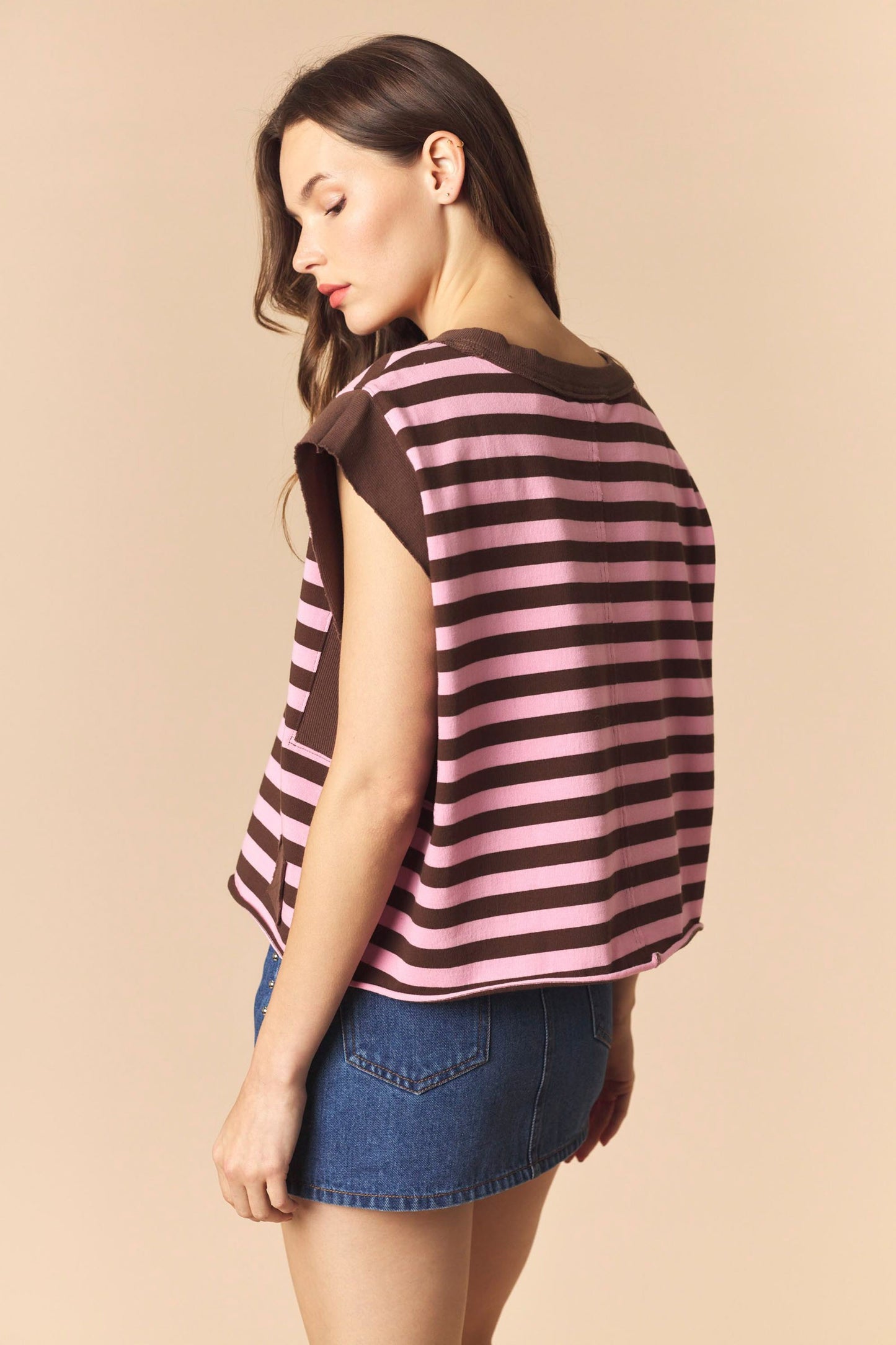 Sweetheart Stripe Sleeveless Top