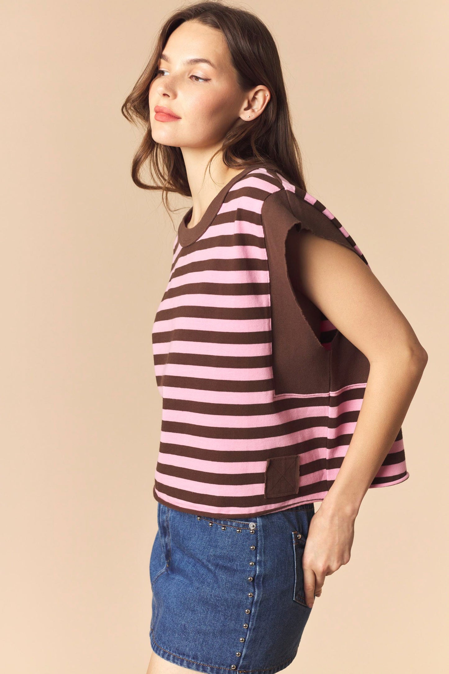 Sweetheart Stripe Sleeveless Top