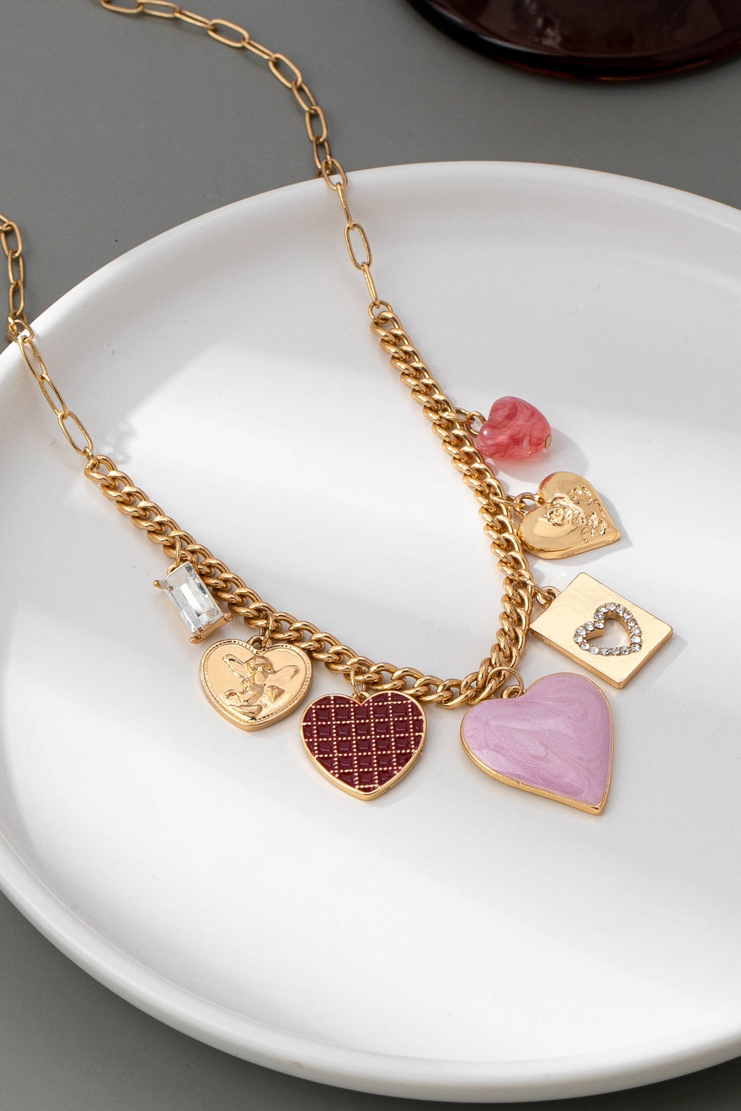 Blush Hearts Charm Necklace