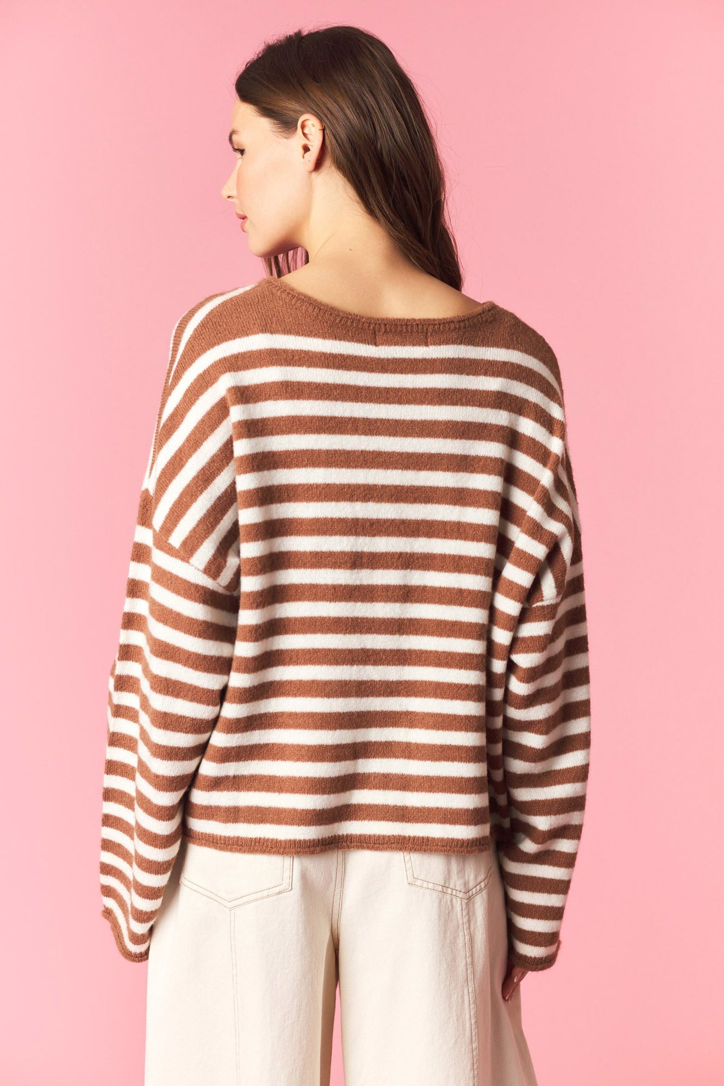Cocoa Striped Button Up Cardigan