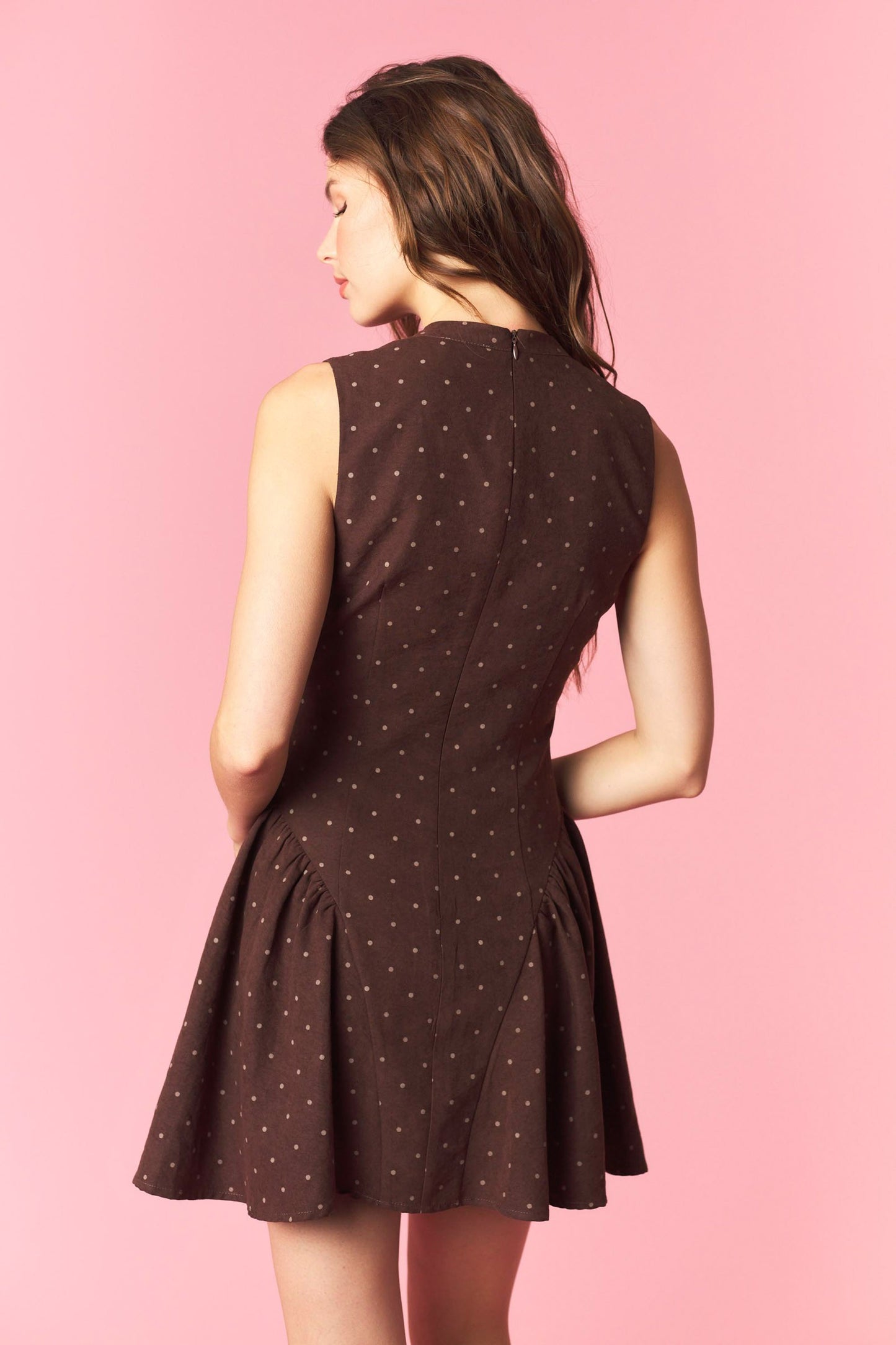 Mocha Mock Neck Mini Dress