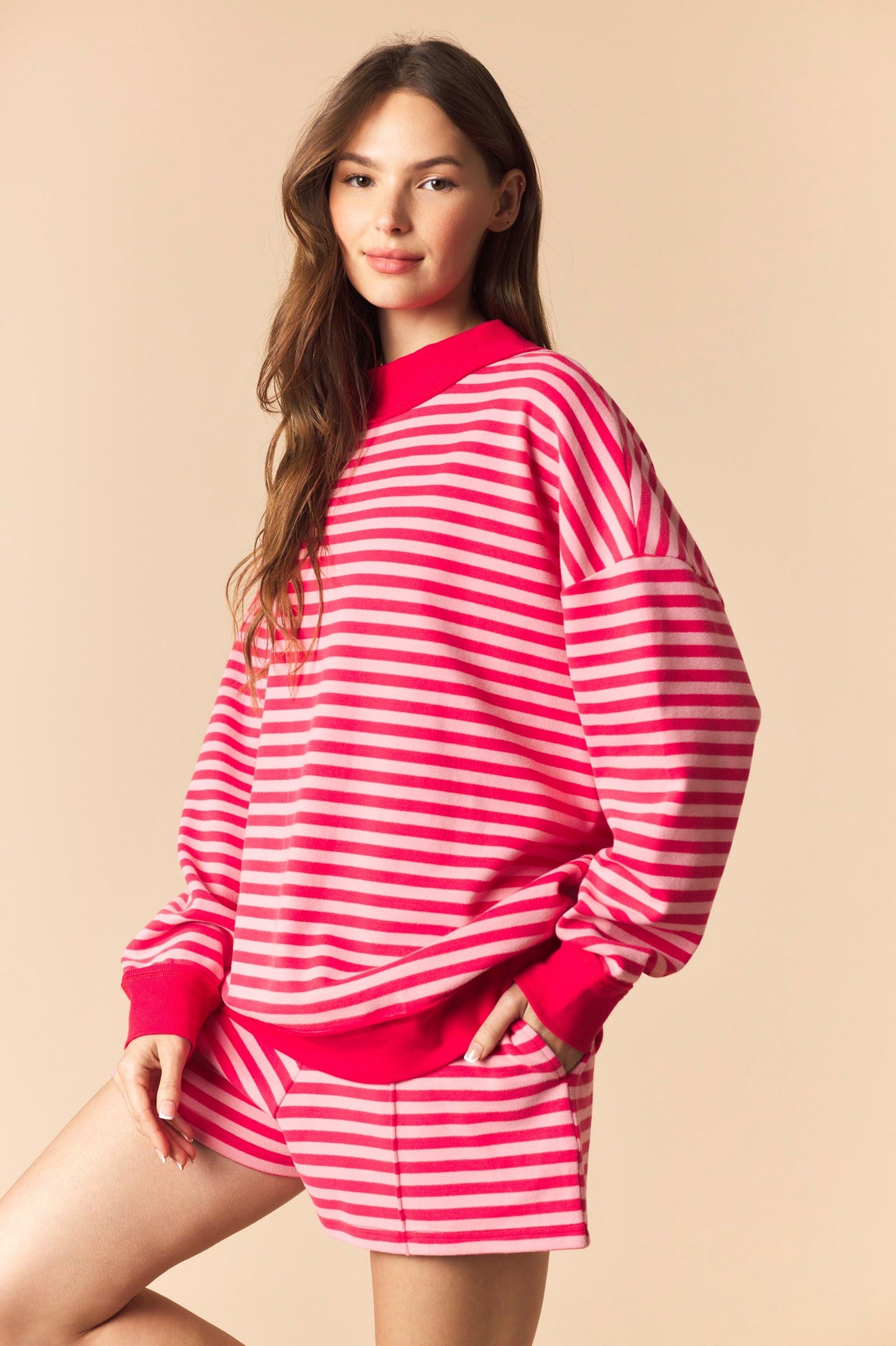 Fuchsia Striped Set