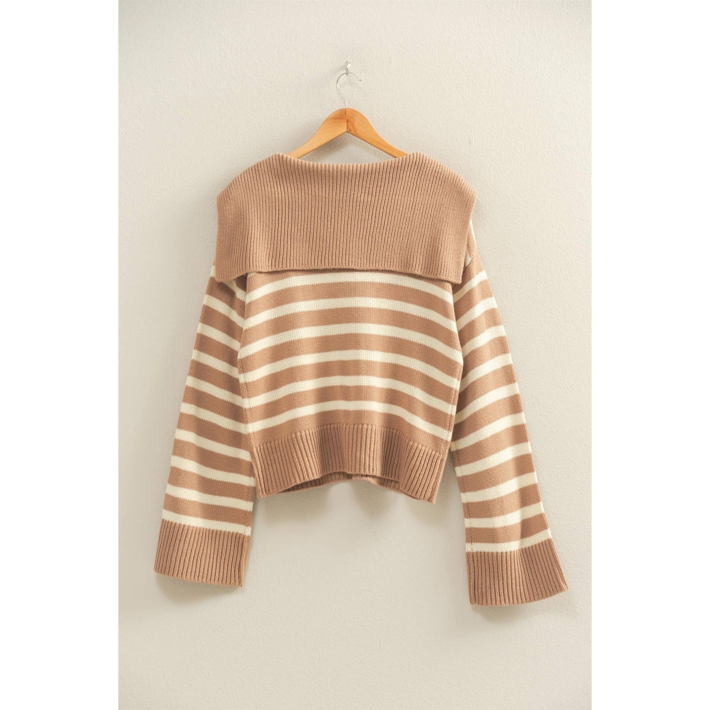 Taupe Striped Sailor Sweater