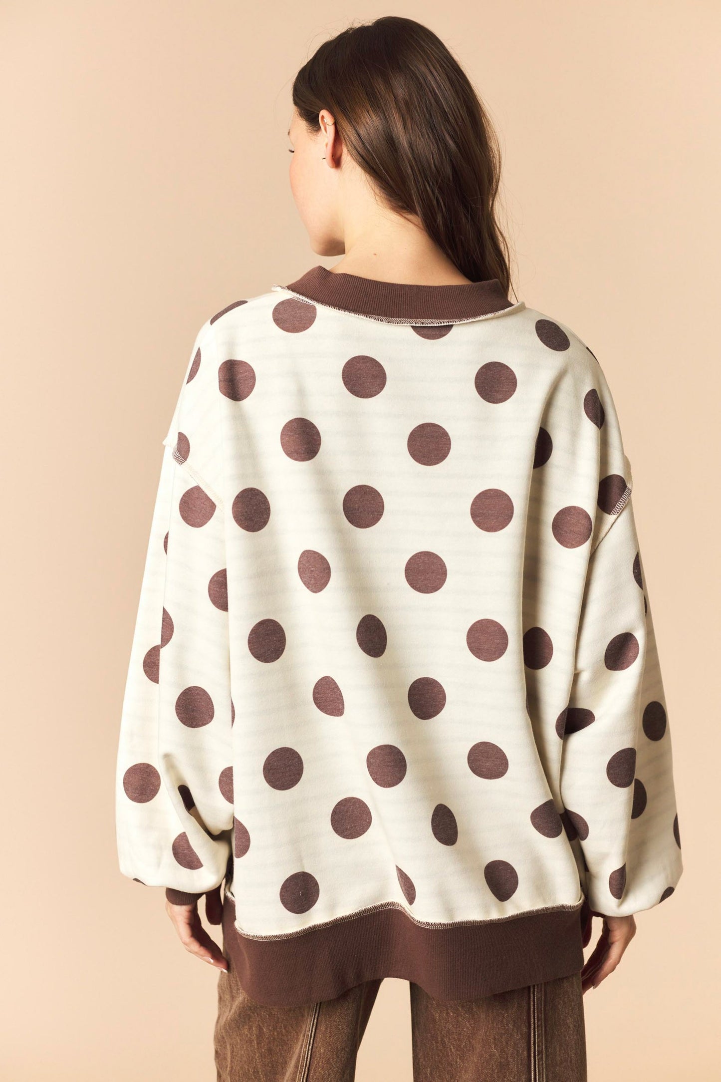 Chocolate Dot Reversible Sweatshirt
