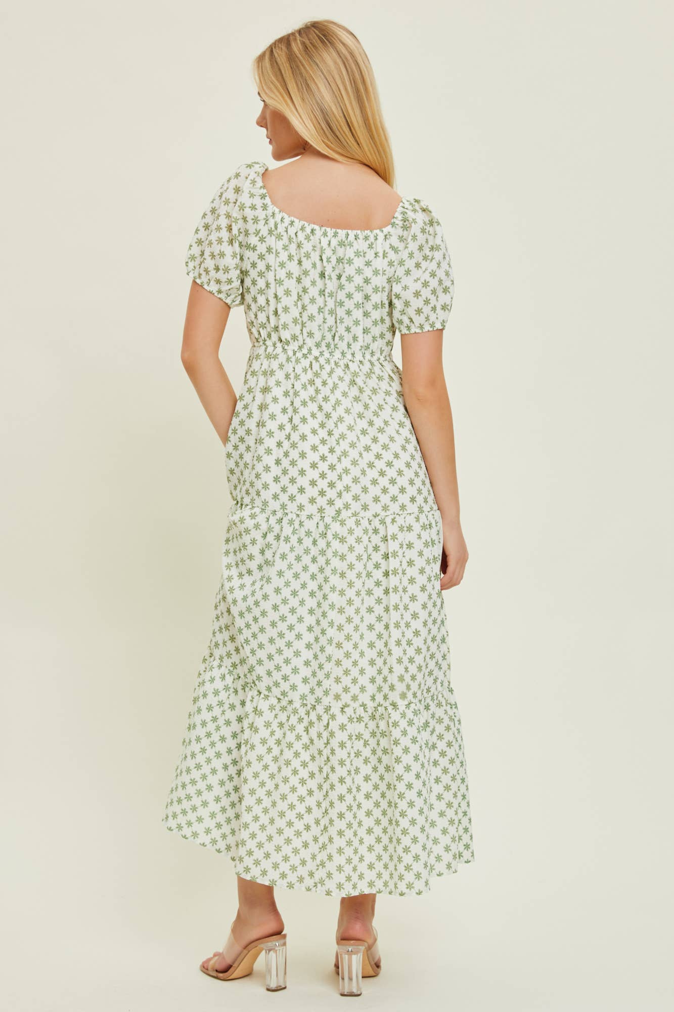 Lena Green Midi Dress