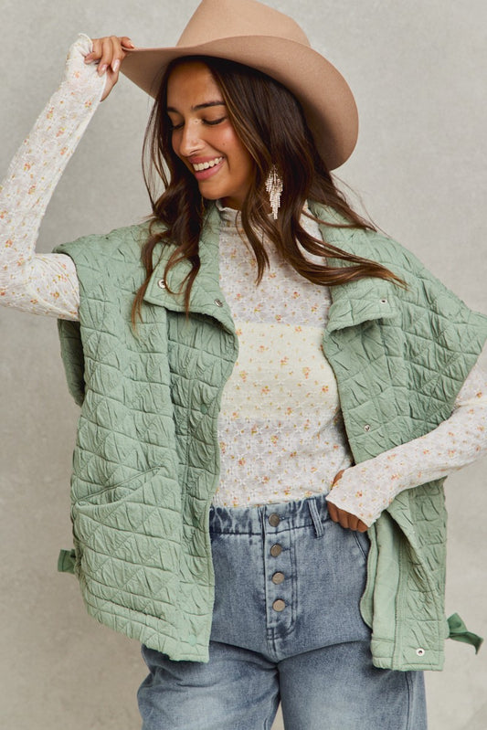 Mint Green Quilted Vest