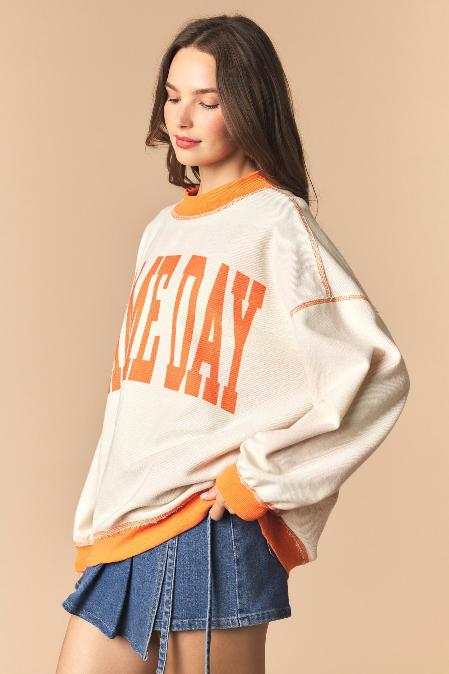Reversible Gameday Sweatshirt - ORANGE