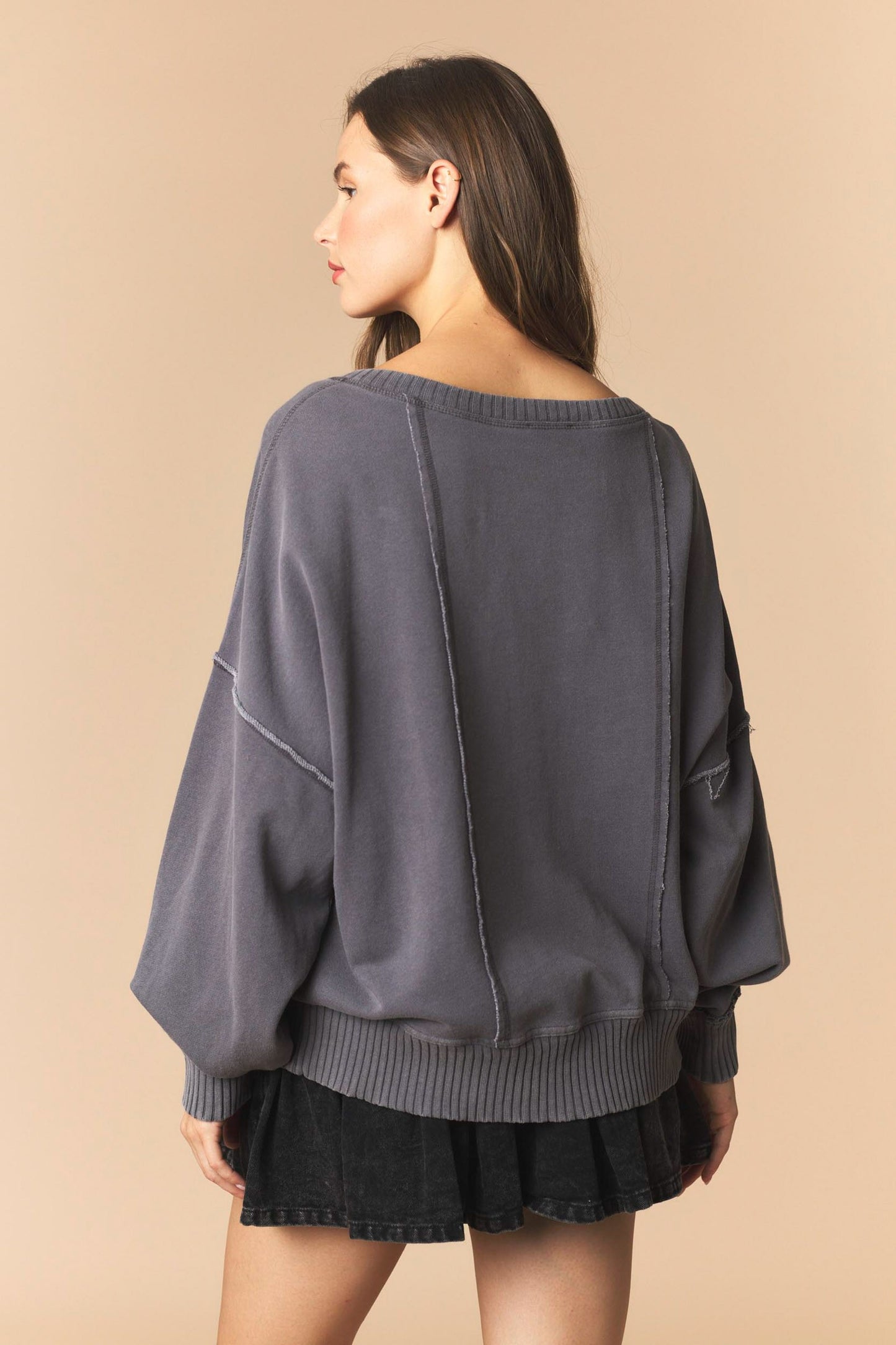 Charcoal V Neck Sweatshirt