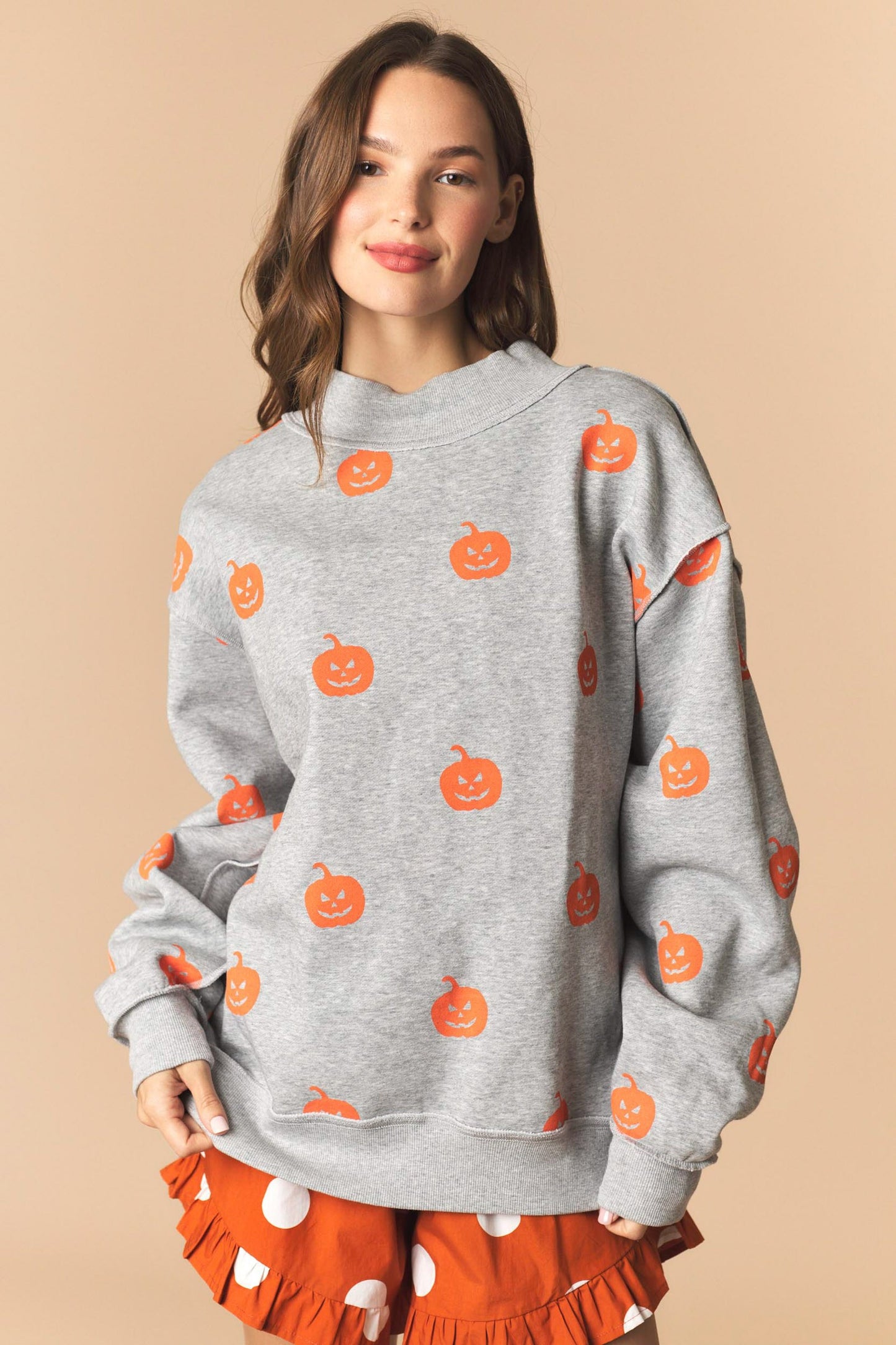 Reversible Halloween Fleece Mock Neck